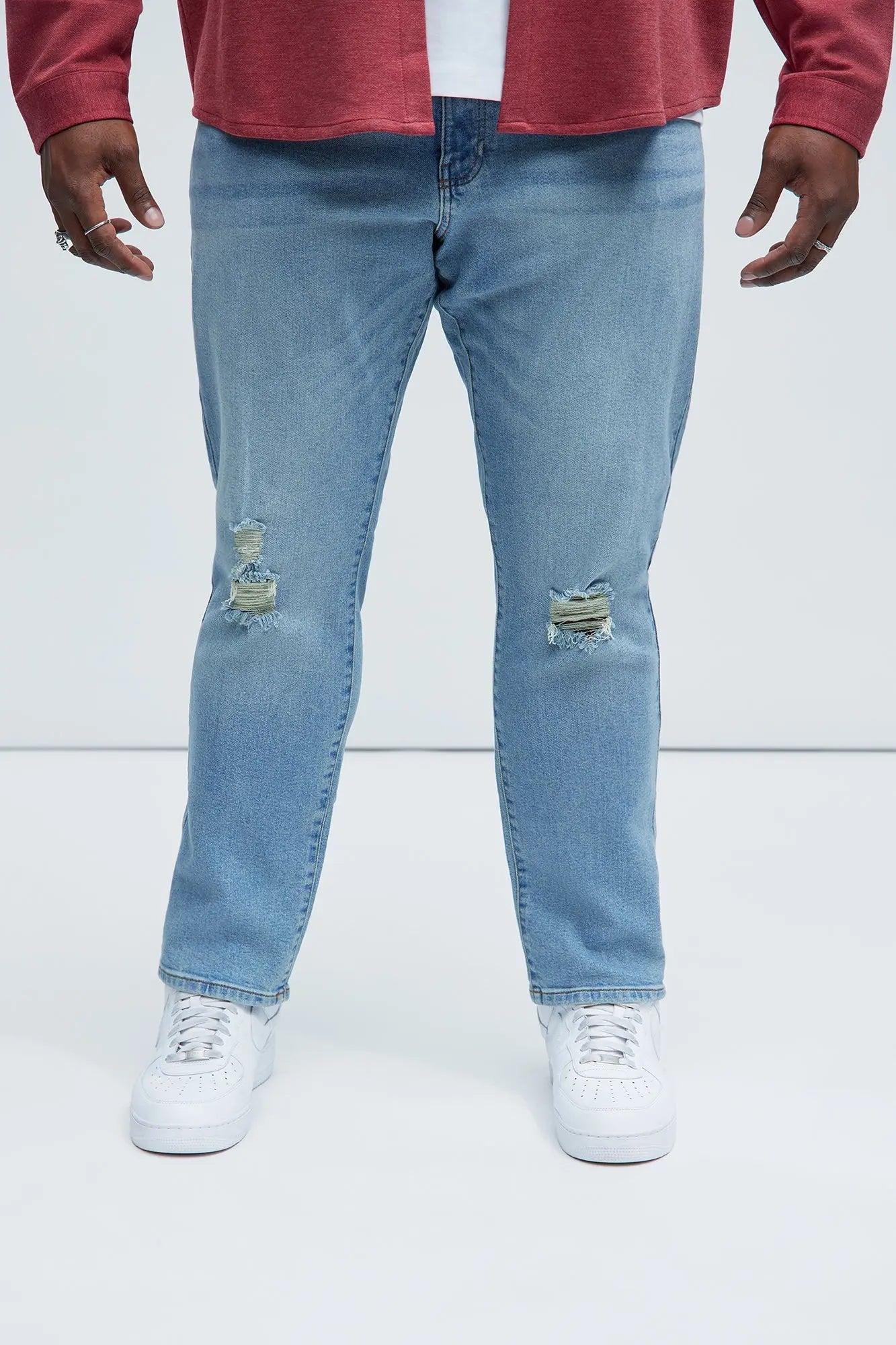 Cornell Distressed Slim Jeans - Light Wash Fashion Nova