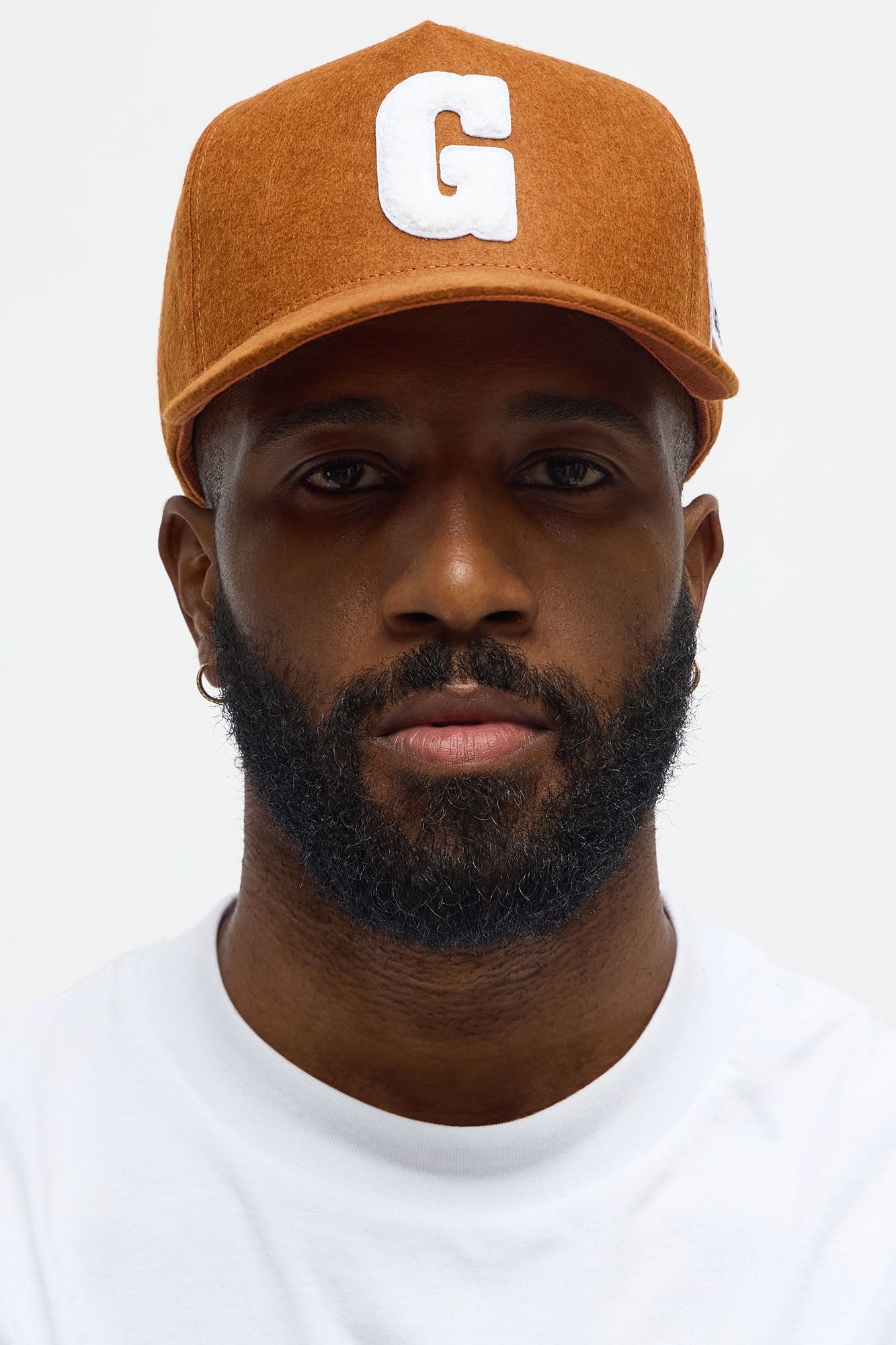 1St Gold Textured Structured Snapback Hat - Orange Fashion Nova