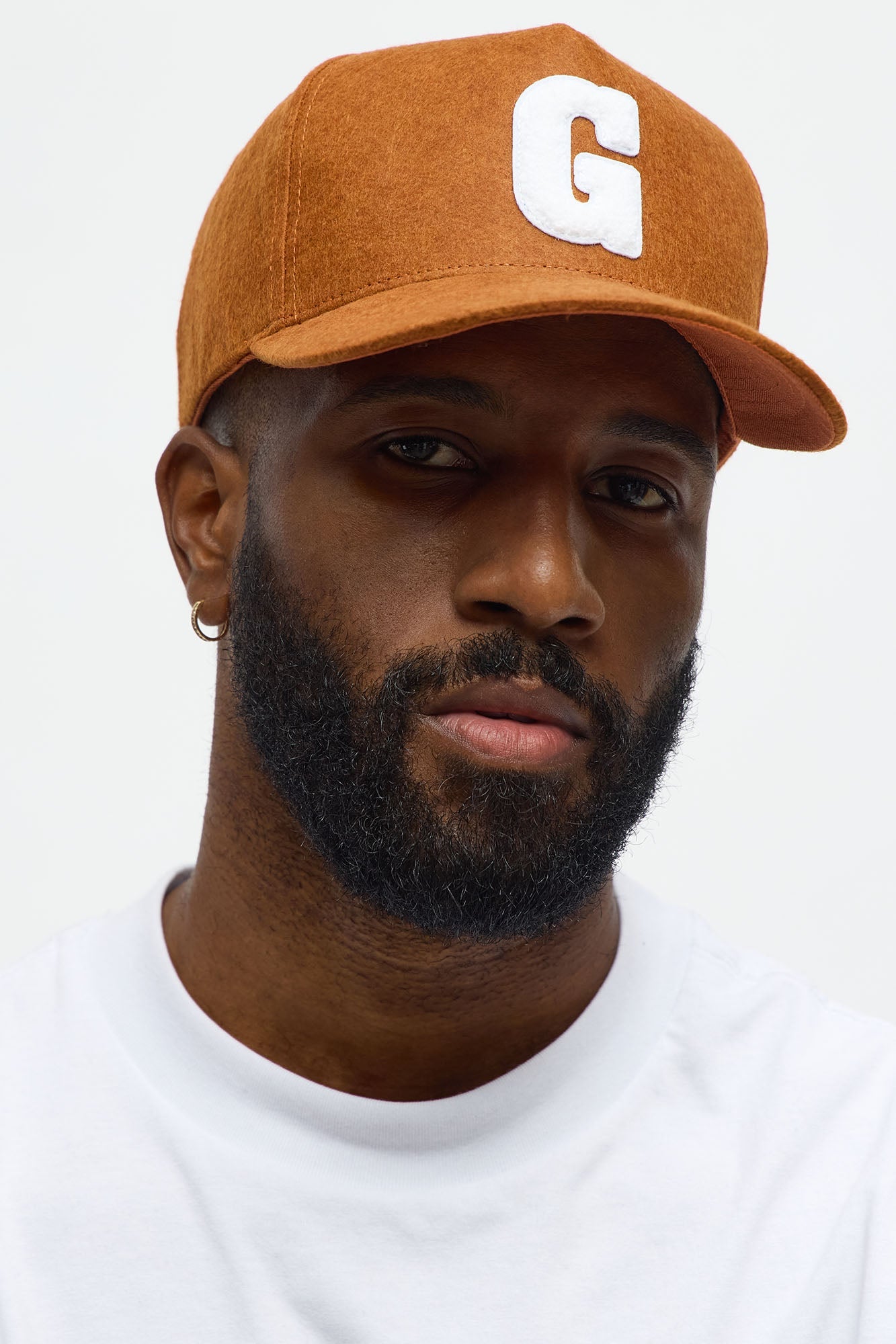1St Gold Textured Structured Snapback Hat - Orange Fashion Nova