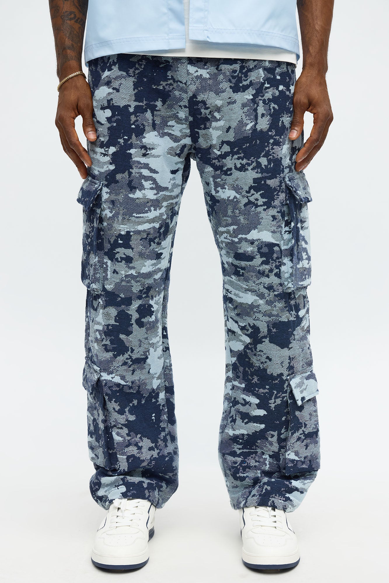 Baggy Nocturne Tapestry Cargo Pants - Blue/combo Fashion Nova