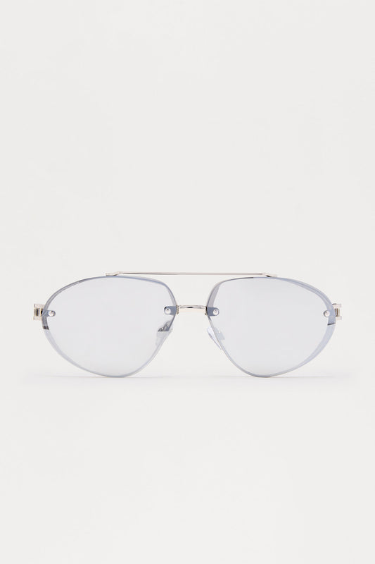 Tough Aviator Metal Frame Sunglasses - Black/Silver Fashion Nova