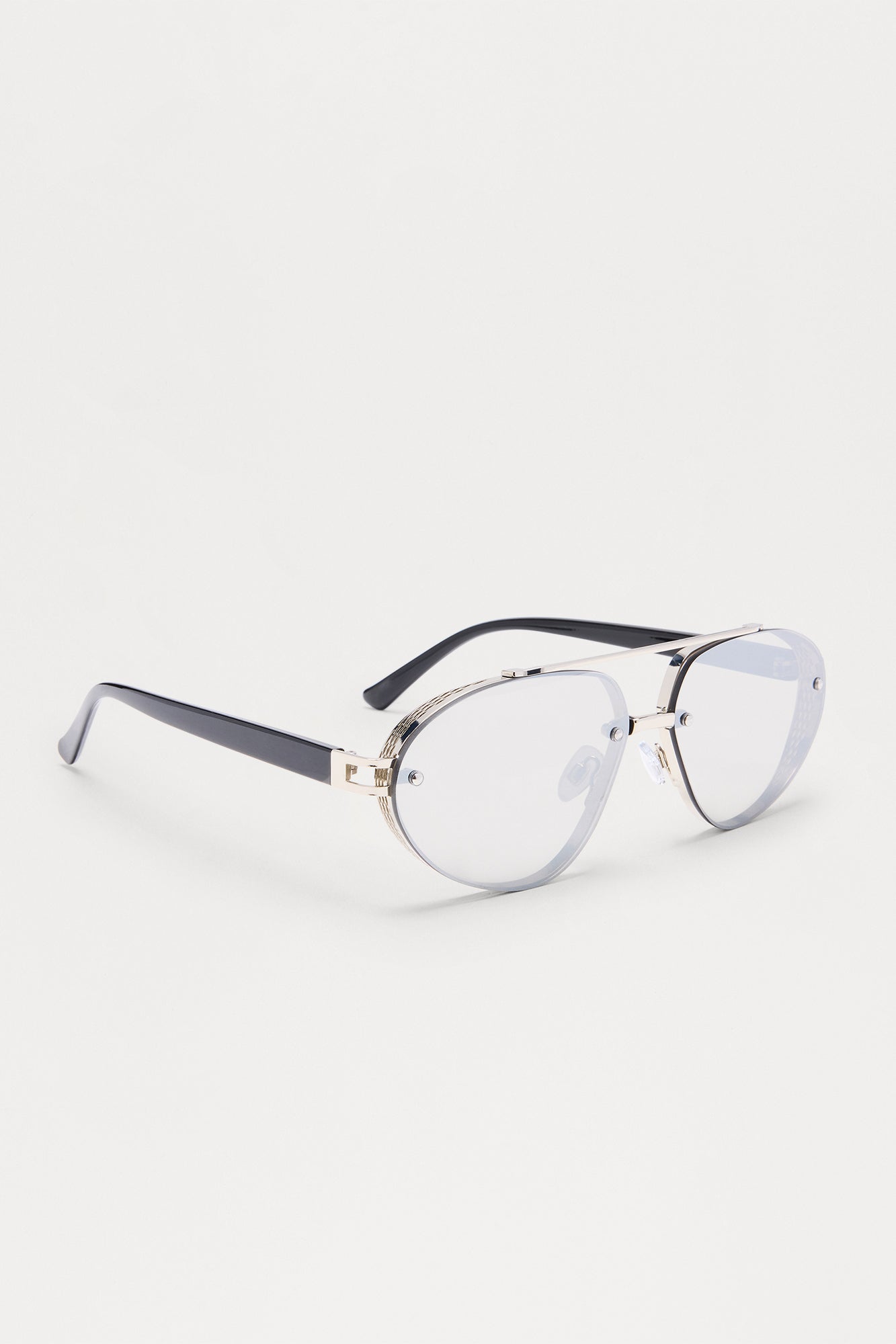 Tough Aviator Metal Frame Sunglasses - Black/Silver Fashion Nova