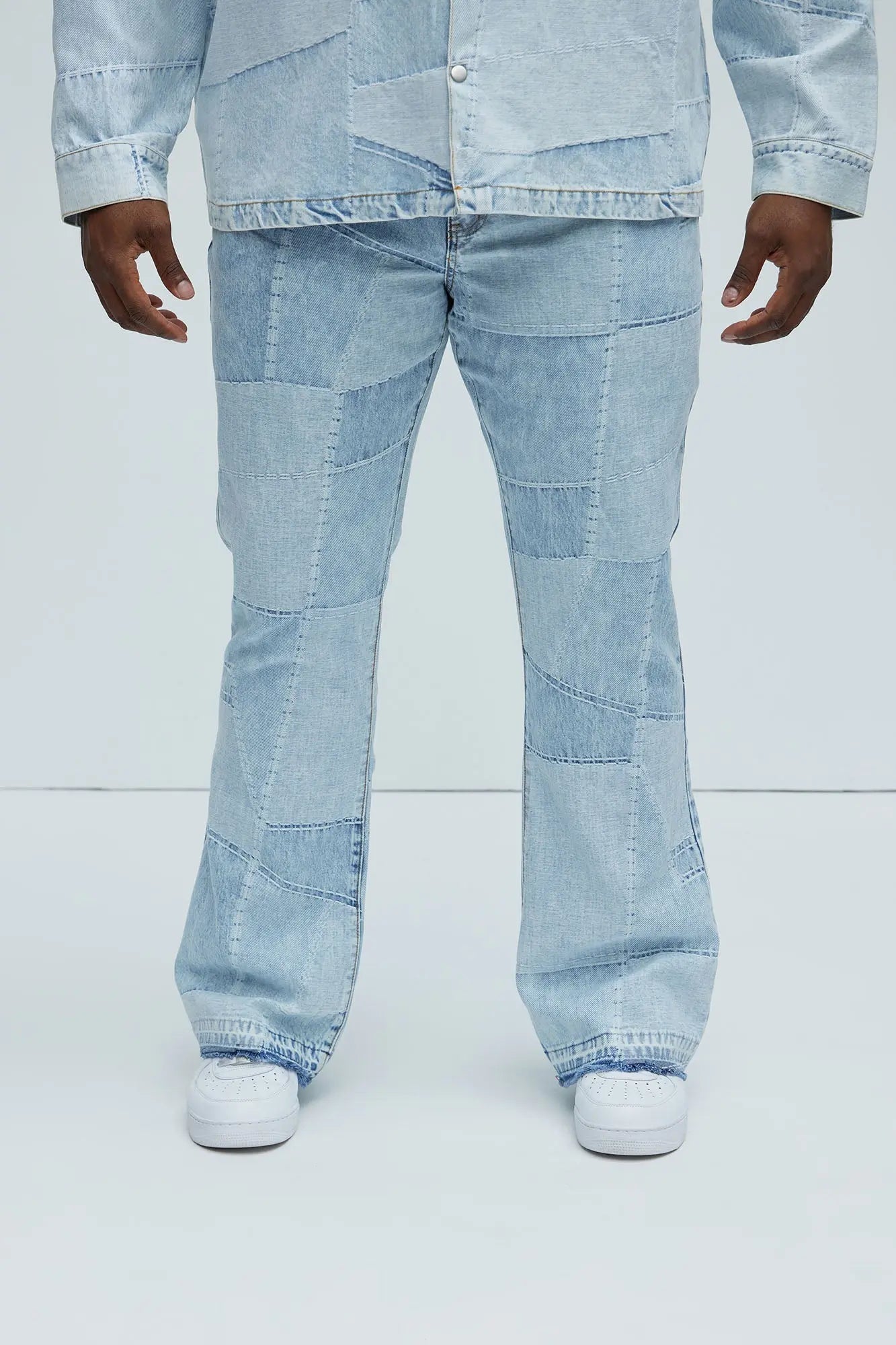 Verdugo Stacked Slim Flare Jeans - Light Blue Wash Fashion Nova