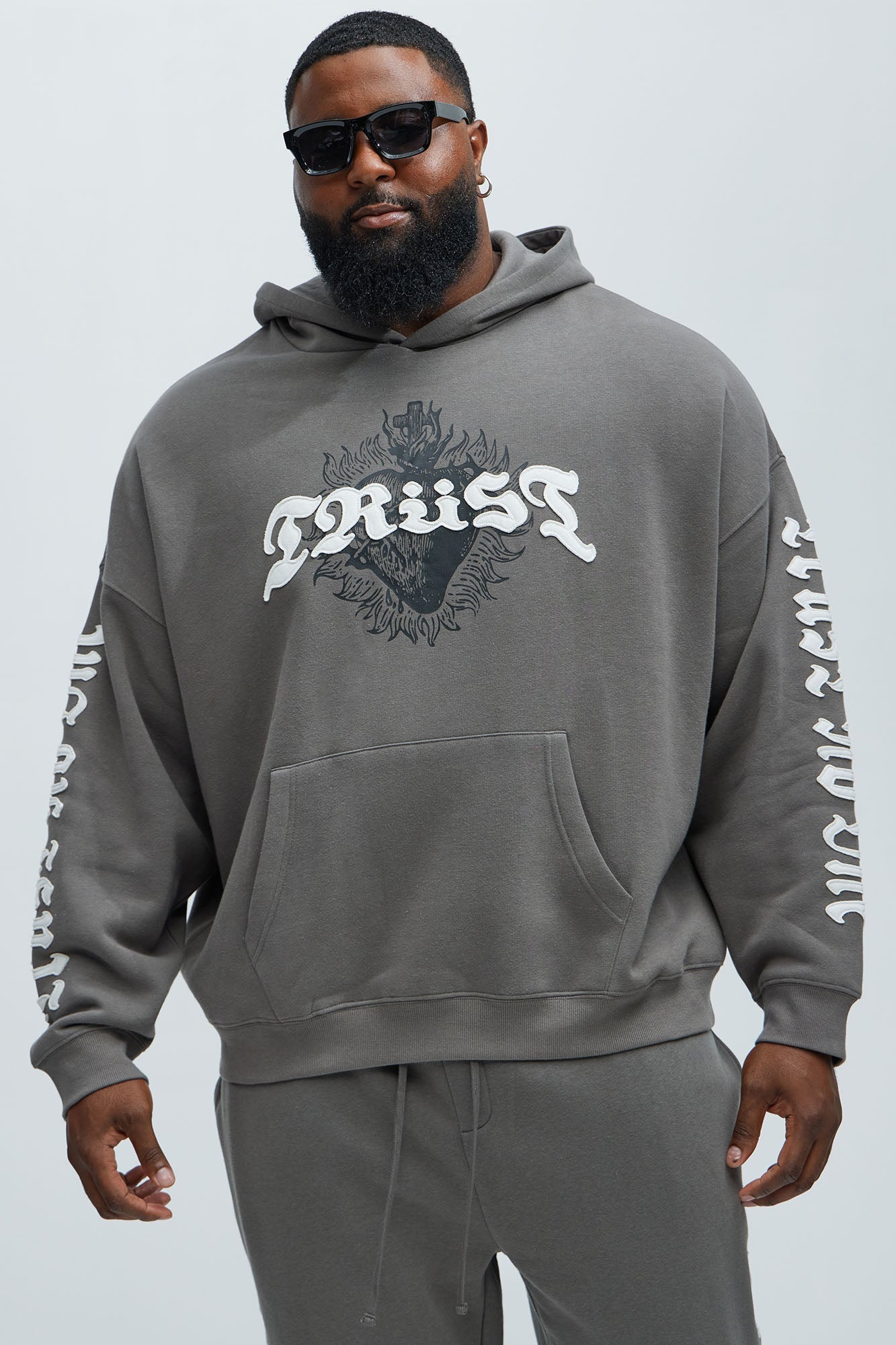 Tyson Trust Issues Oversized Hoodie - Grey Fashion Nova