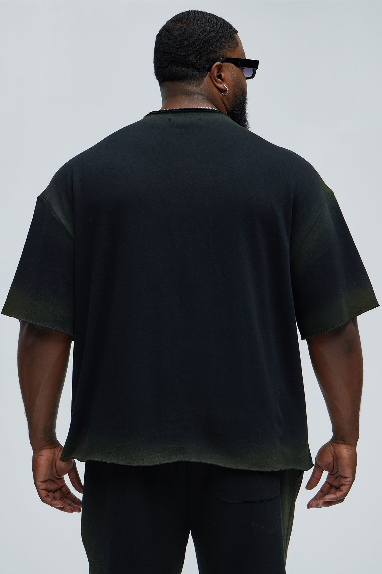 Tyson Blurred Lines Relaxed Fleece Tee - Black Fashion Nova