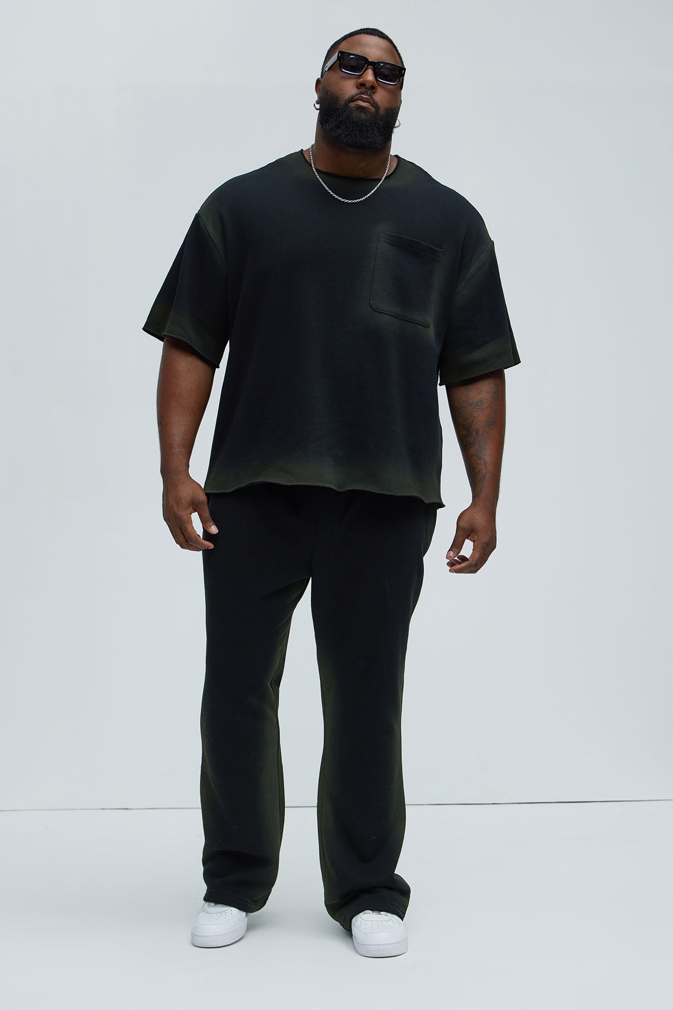 Tyson Blurred Lines Skinny Flare Sweatpants - Black Fashion Nova