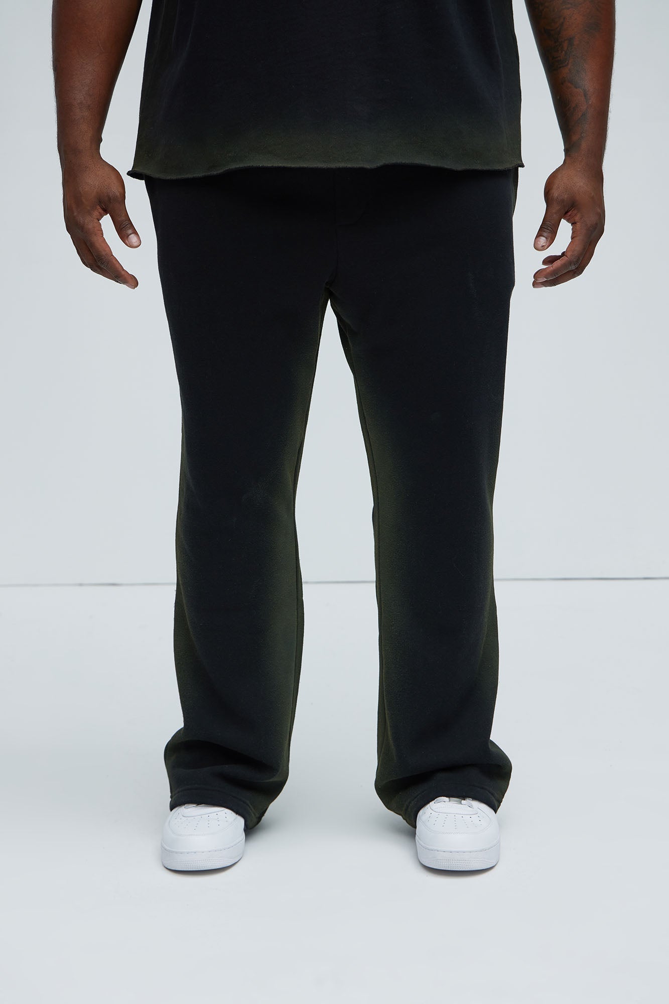 Tyson Blurred Lines Skinny Flare Sweatpants - Black Fashion Nova