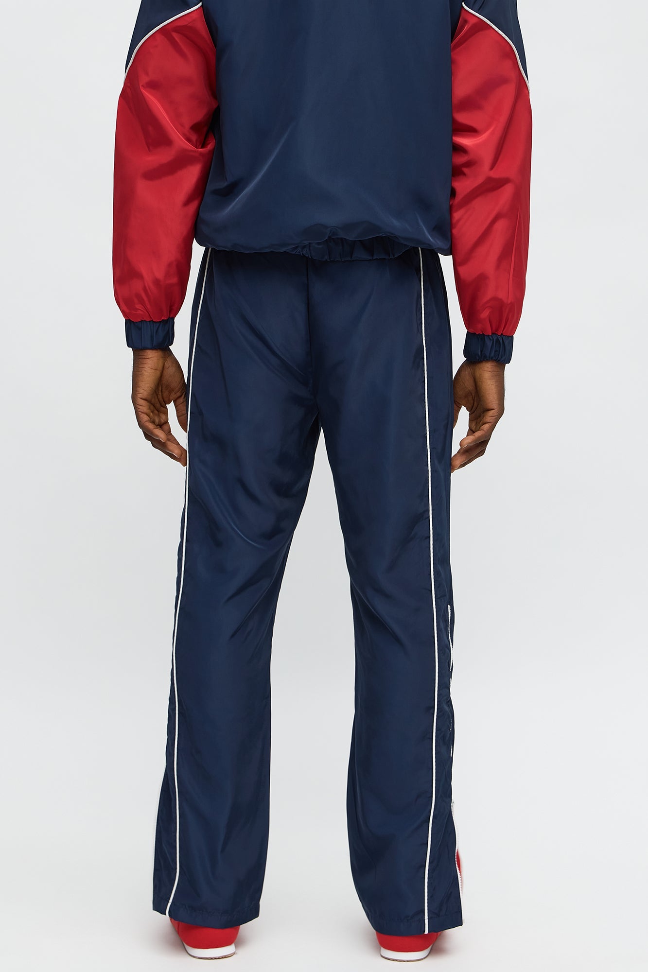 Straight Color Block Club Zipper Pant - Navy/combo Fashion Nova