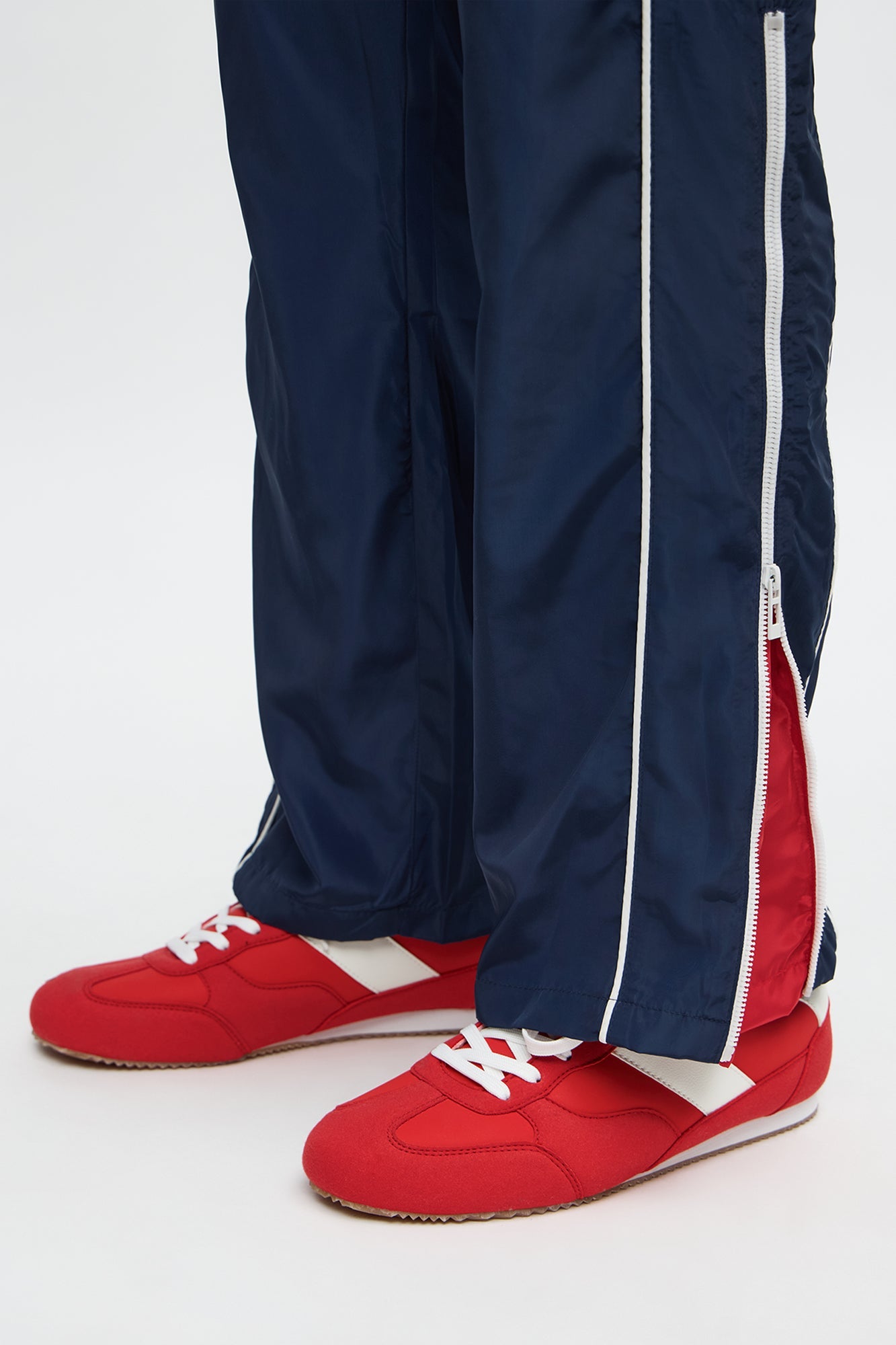 Straight Color Block Club Zipper Pant - Navy/combo Fashion Nova