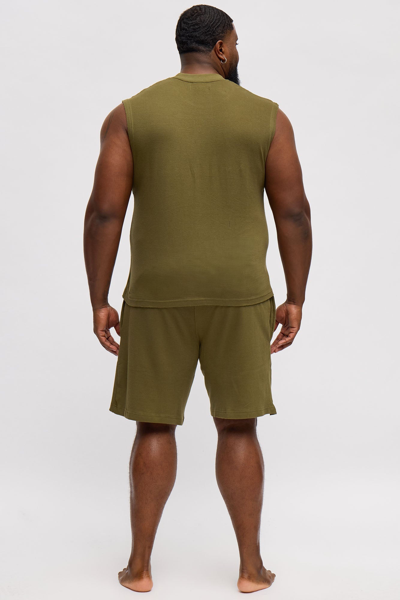 Waffle Texture Matching Lounge Set - Olive Fashion Nova