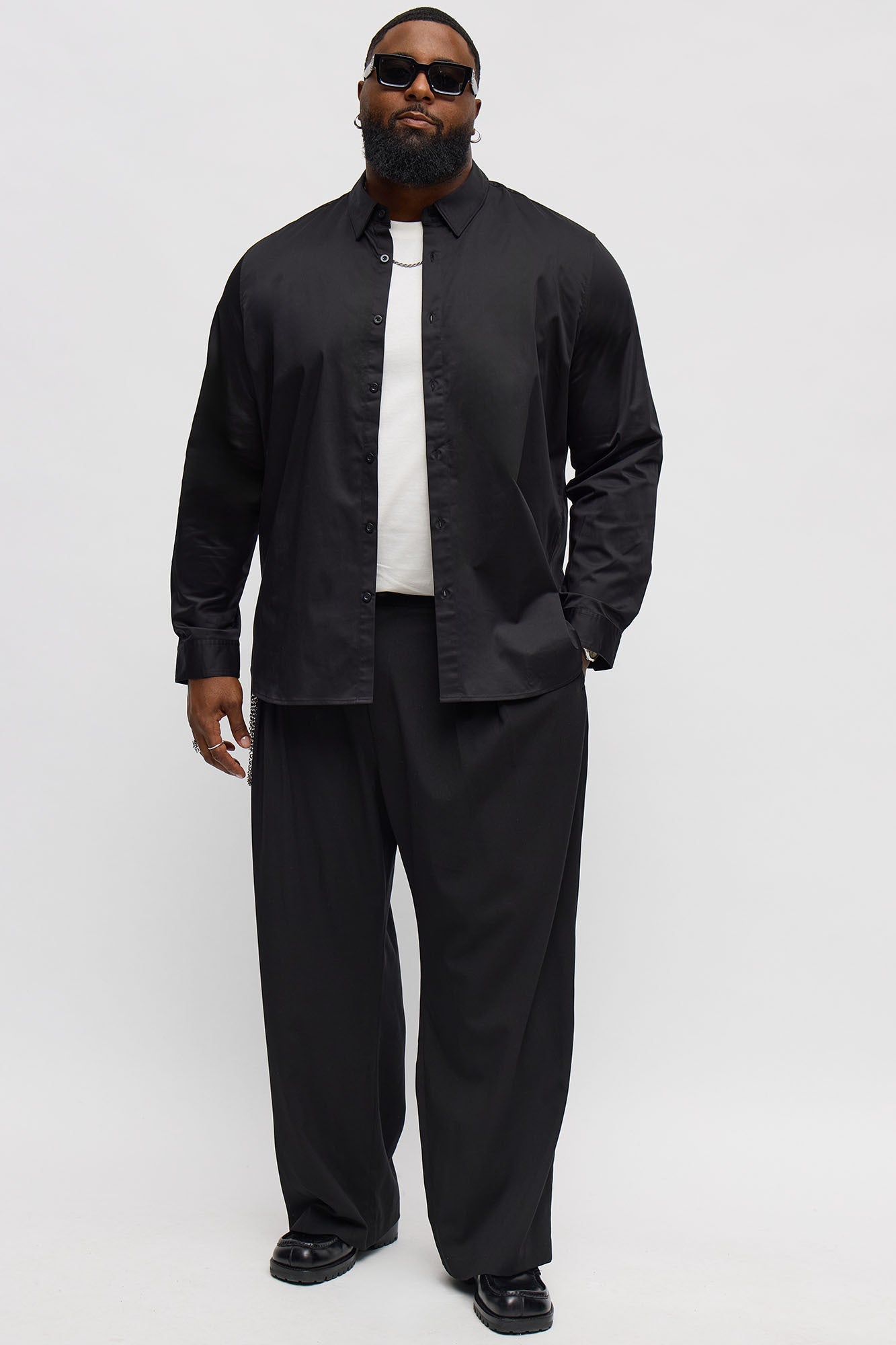 Luxe Stretch Dress Shirt - Black Fashion Nova