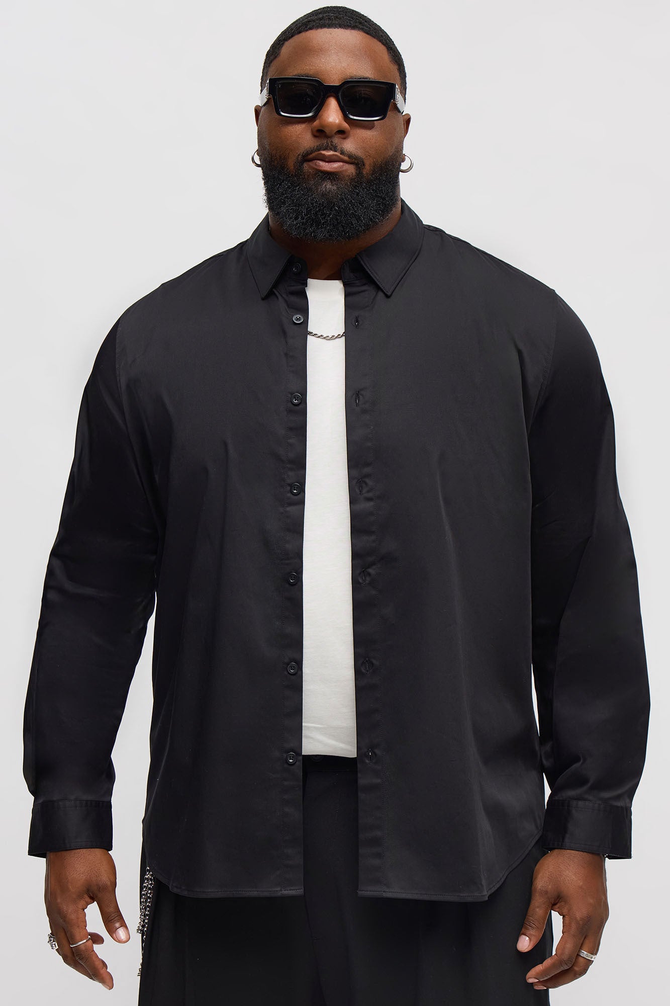 Luxe Stretch Dress Shirt - Black Fashion Nova