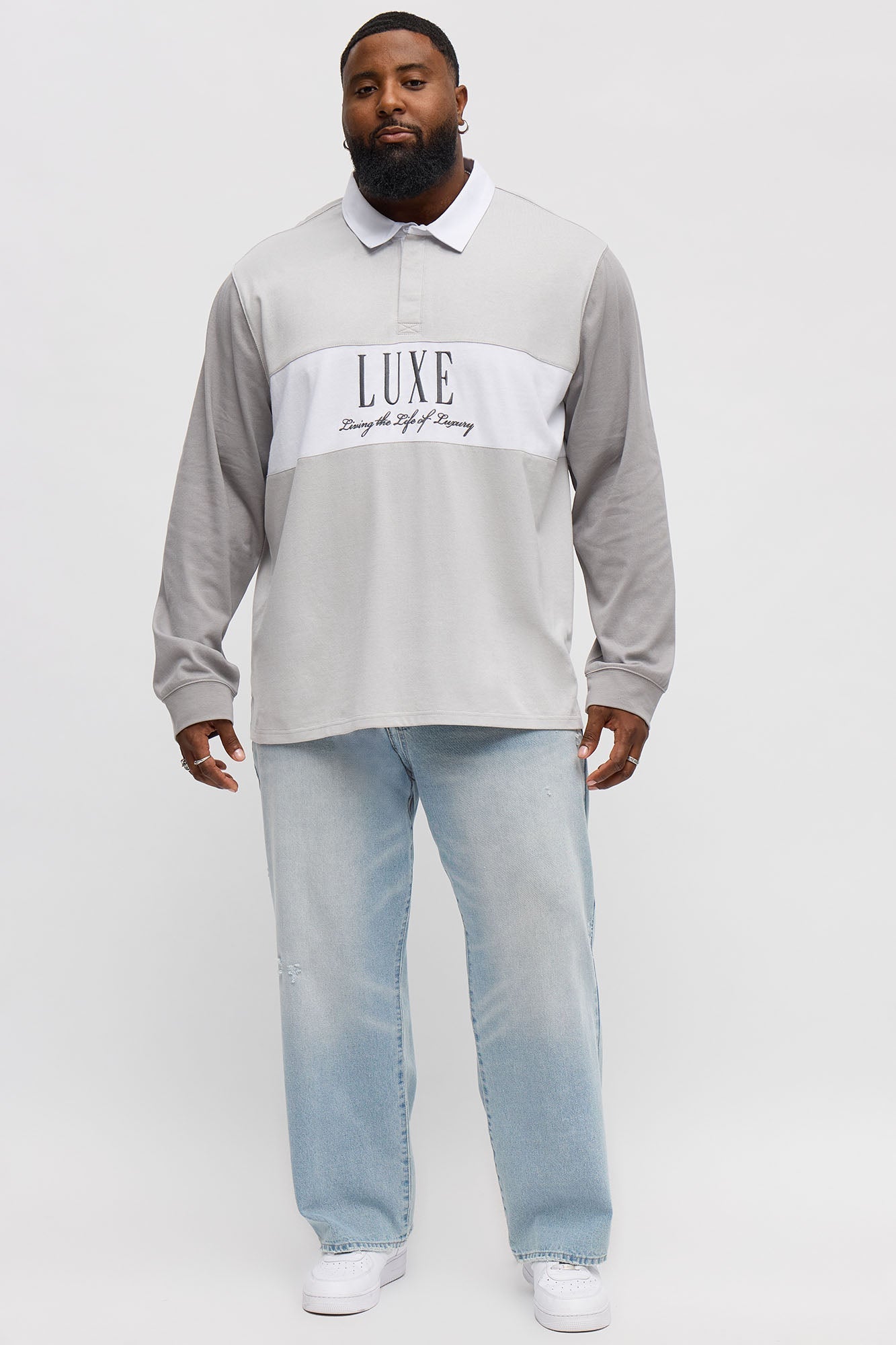 Luxe Long Sleeve Polo - Grey Fashion Nova
