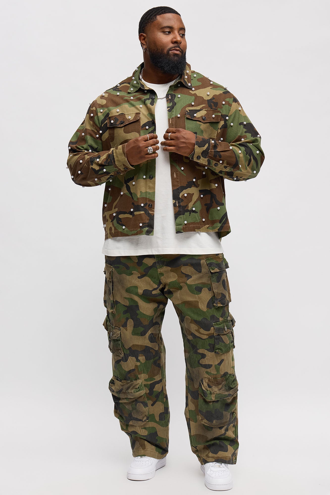 Pearl Wildin Camo Button Up Shirt - Camouflage Fashion Nova