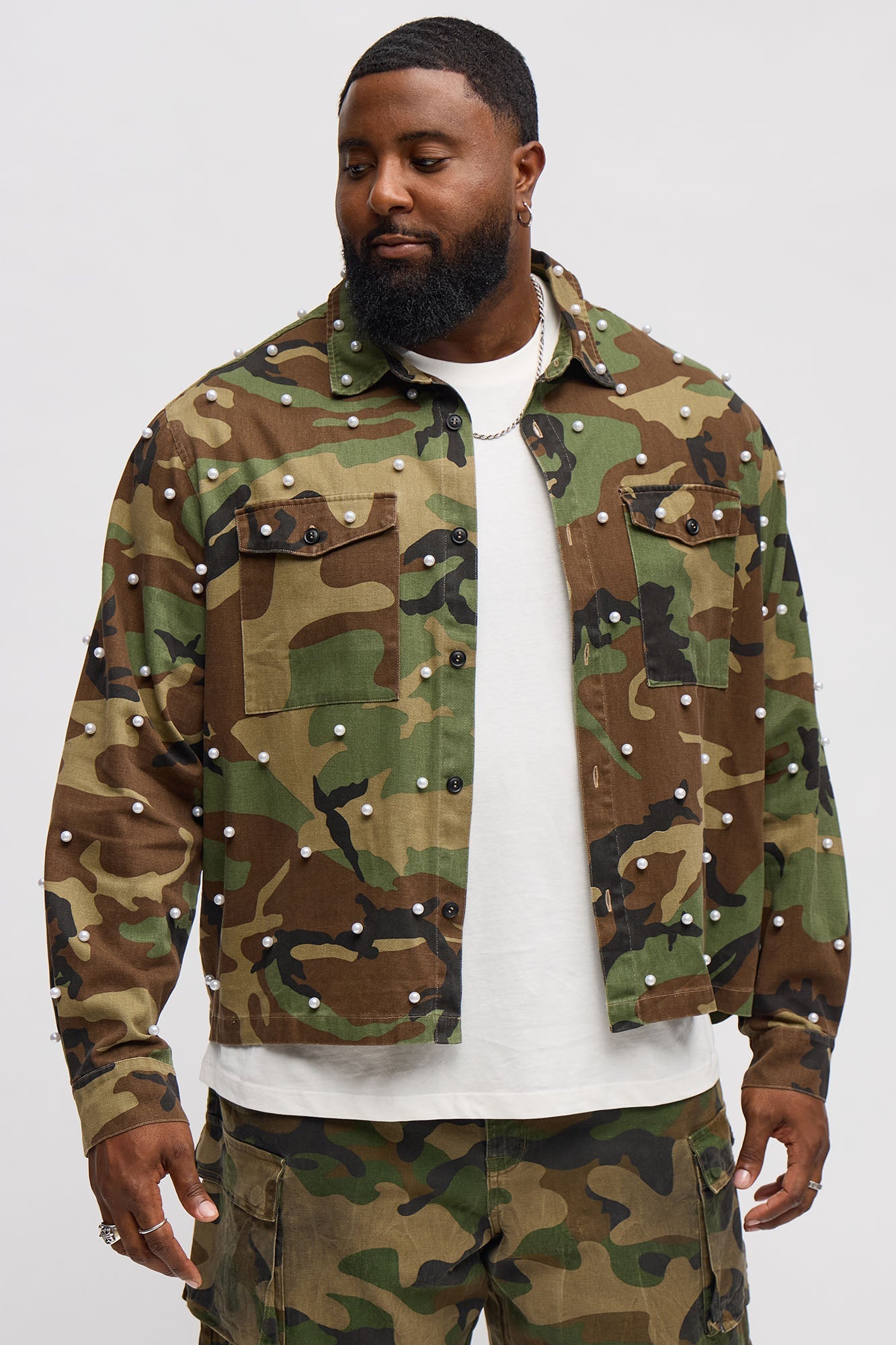 Pearl Wildin Camo Button Up Shirt - Camouflage Fashion Nova