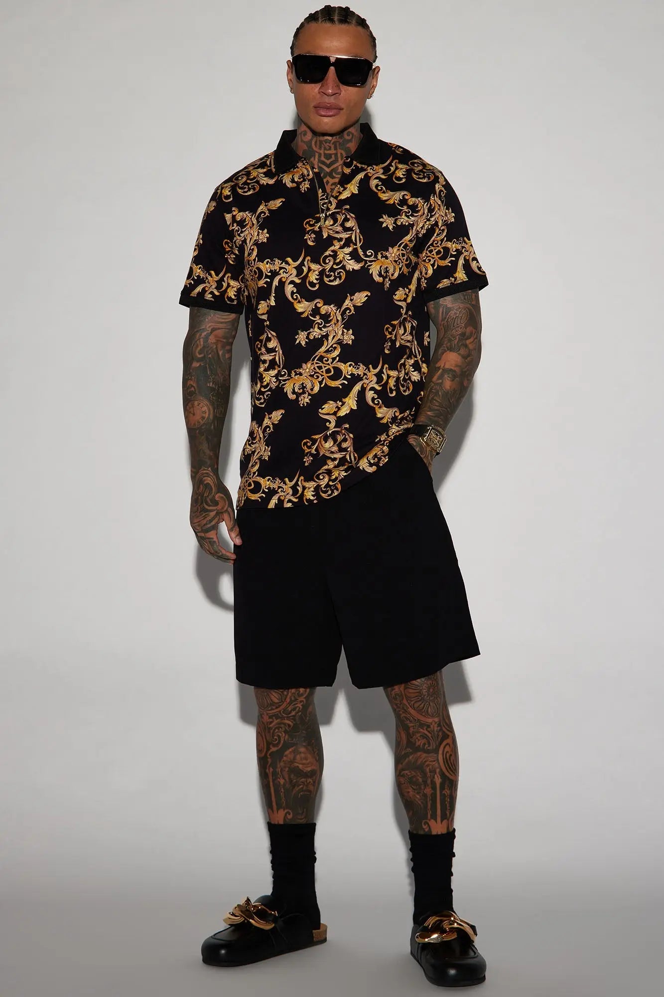 Ace Short Sleeve Polo - Black Fashion Nova