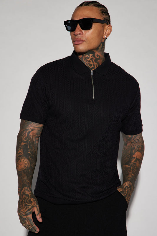 Caddie Short Sleeve Polo - Black Fashion Nova