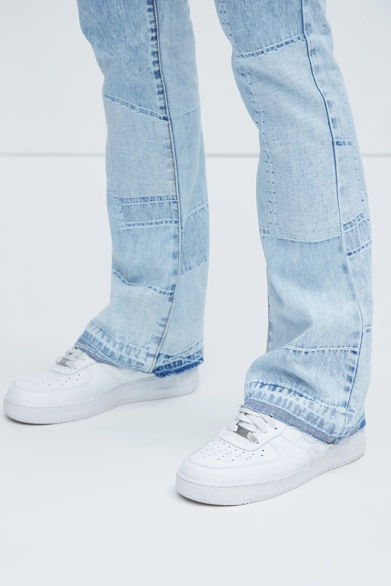 Verdugo Stacked Slim Flare Jeans - Light Blue Wash Fashion Nova