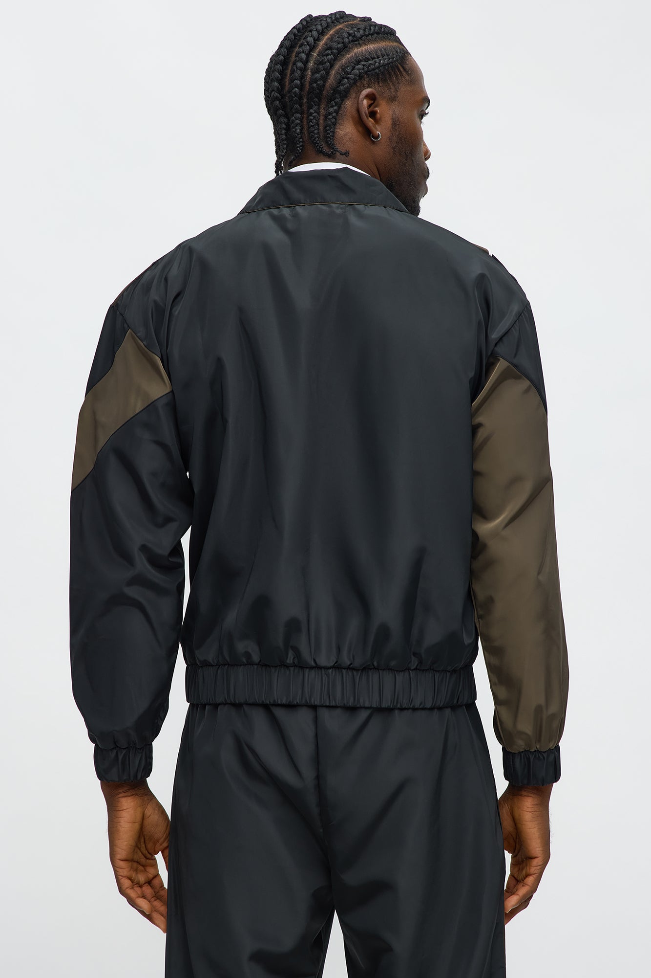 Hang It Up Color Block Windbreaker Jacket - Olive/combo Fashion Nova