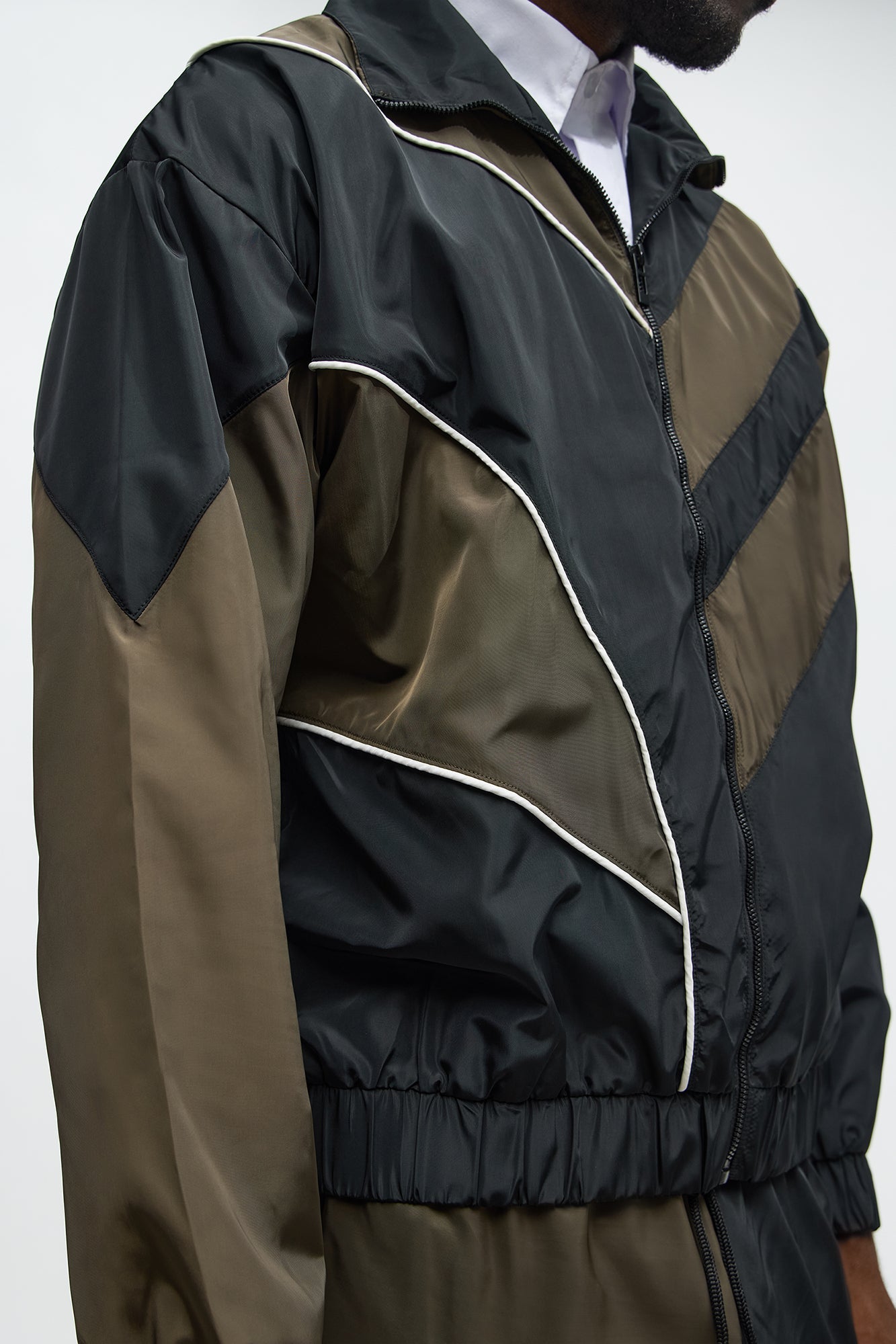 Hang It Up Color Block Windbreaker Jacket - Olive/combo Fashion Nova