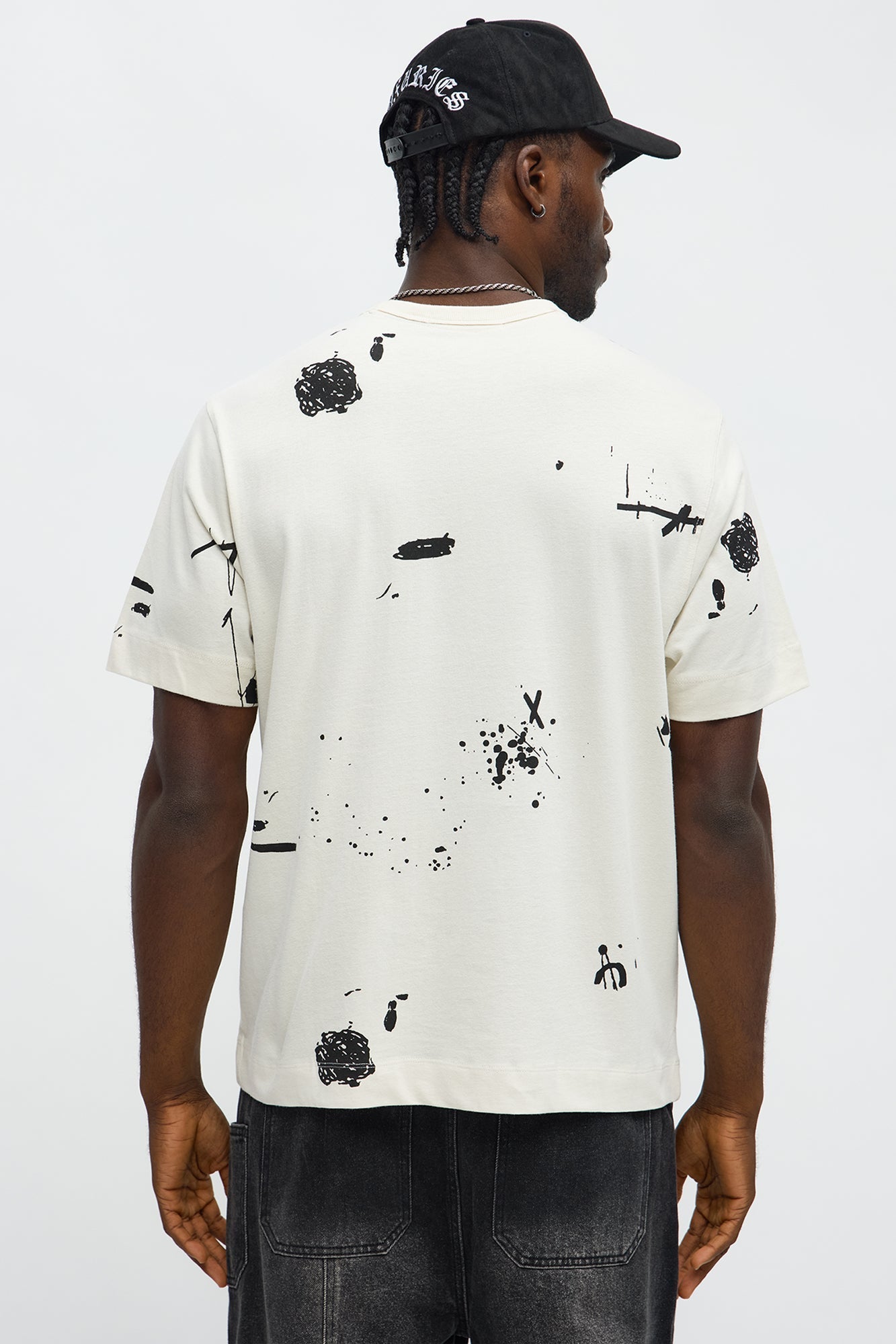 Paint Splatter Tee - Cream Fashion Nova
