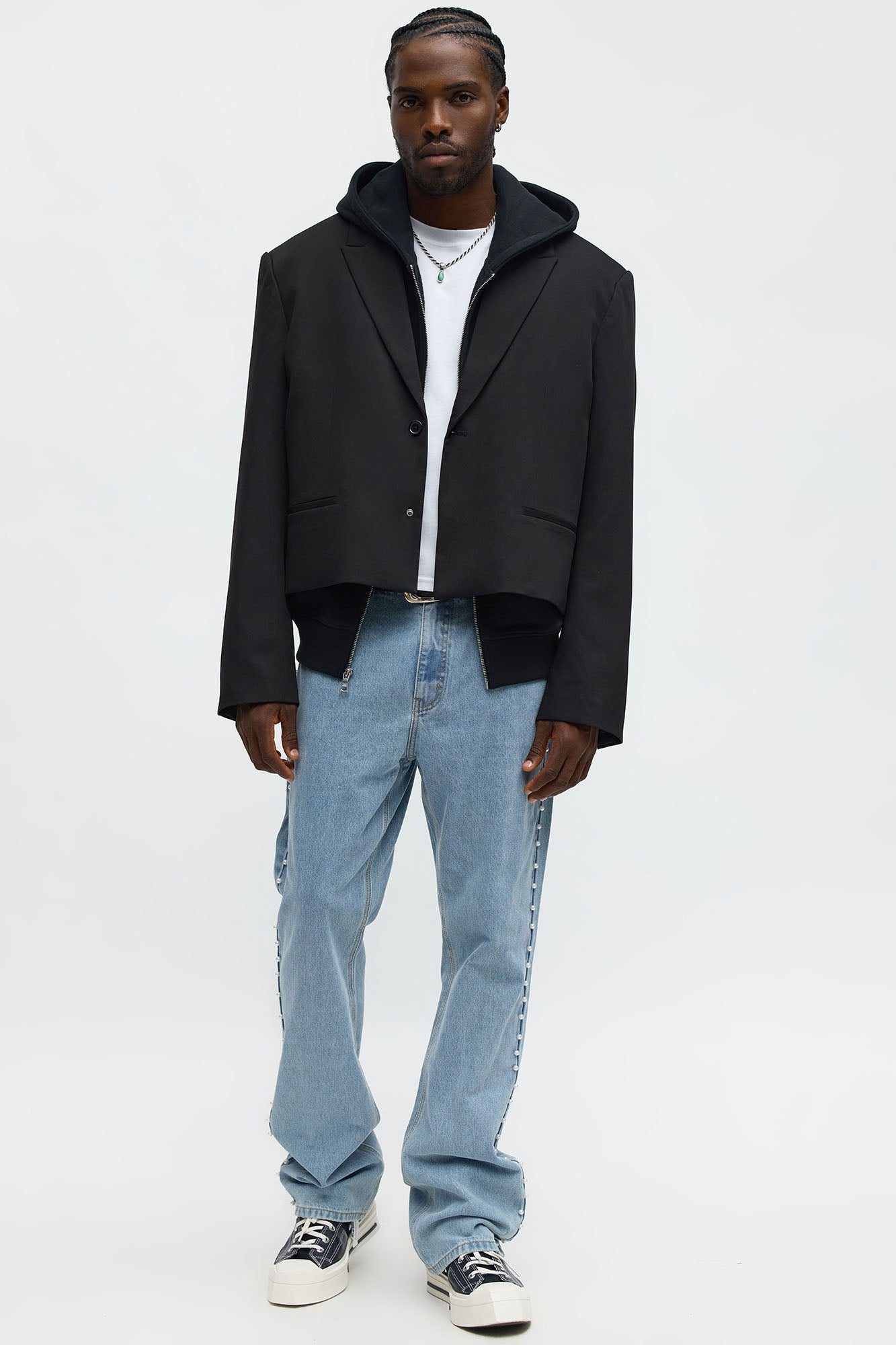 Gabardine Super Cropped Single Breasted Blazer - Black Fashion Nova