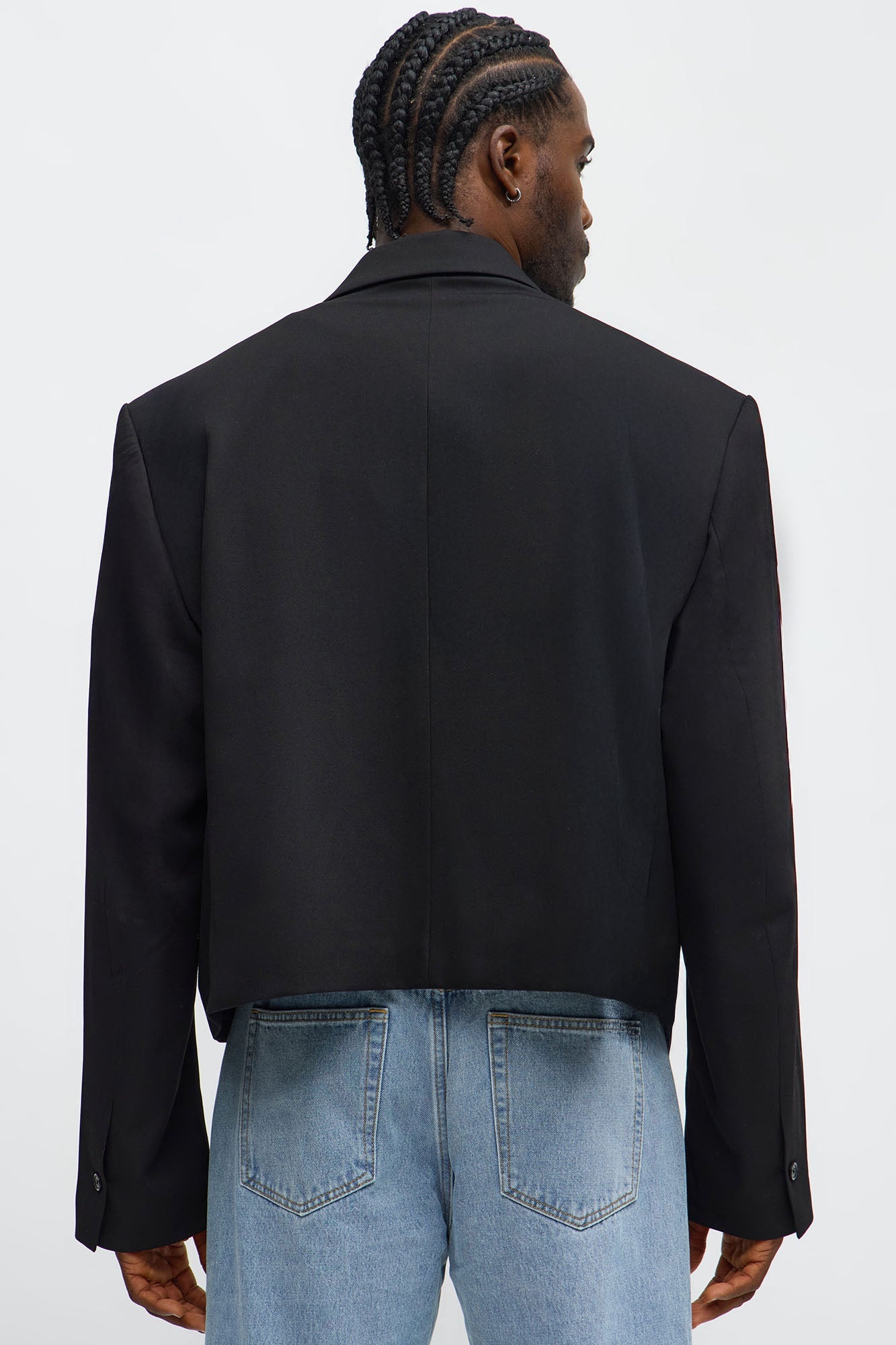 Gabardine Super Cropped Single Breasted Blazer - Black Fashion Nova