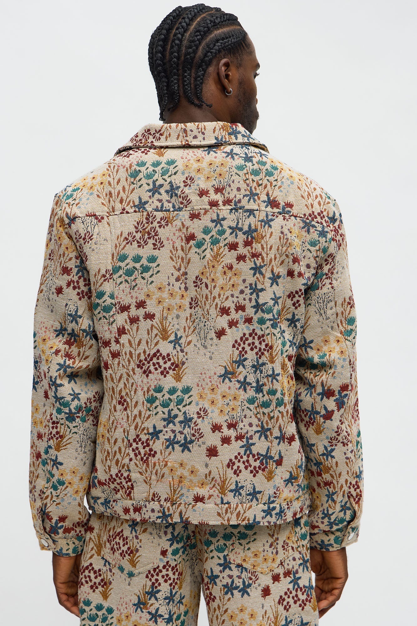 Garden Tapestry Trucker Jacket - Tan/Multi Fashion Nova