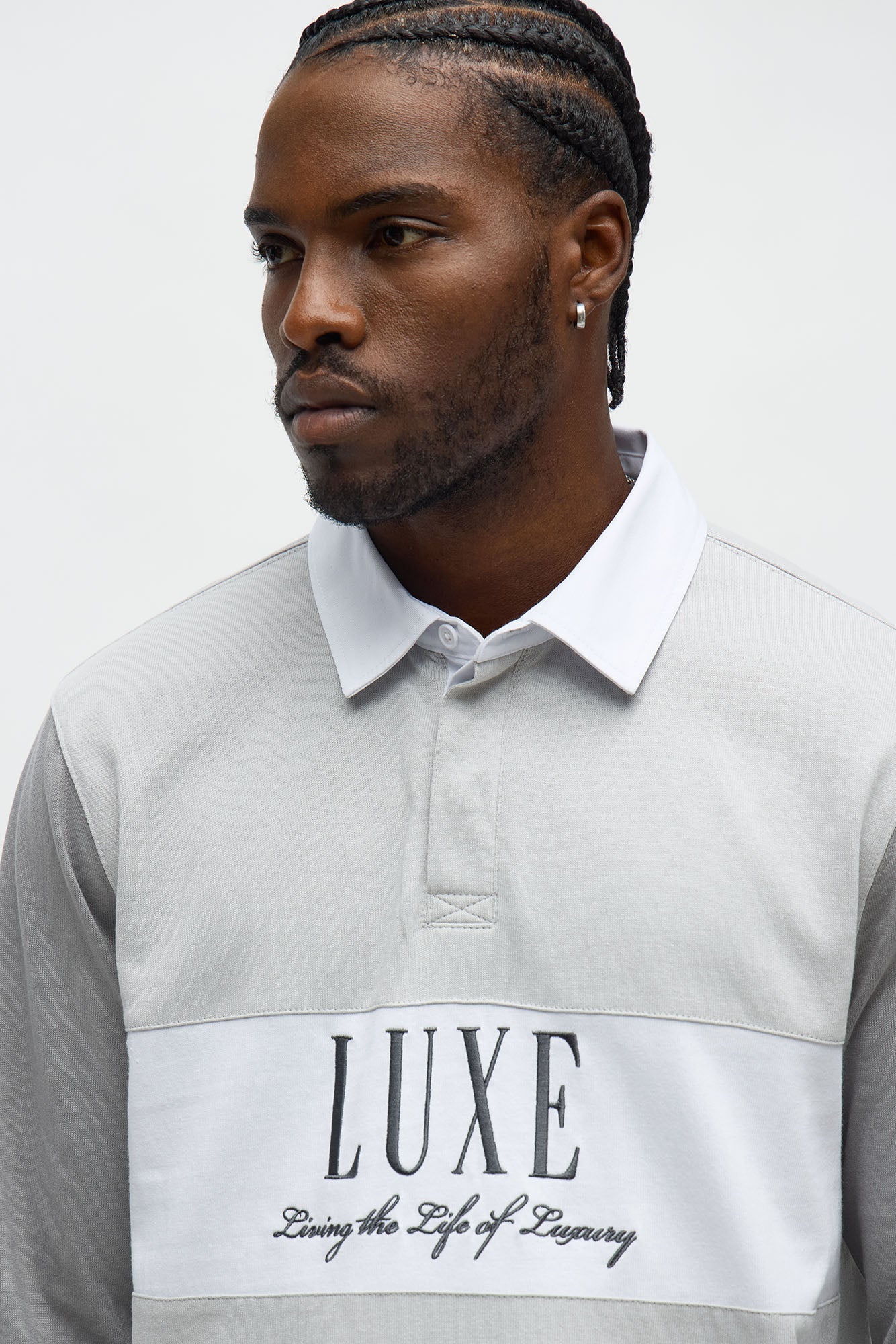 Luxe Long Sleeve Polo - Grey Fashion Nova