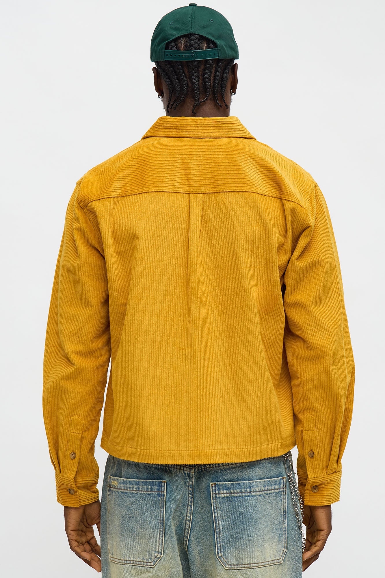 Cropped Corduroy Button Up Shirt - Mustard Fashion Nova