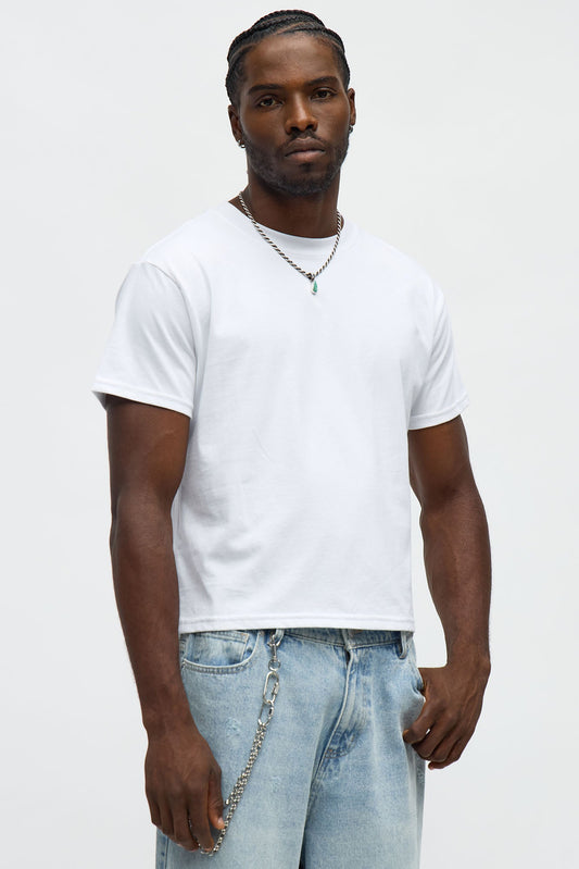 Cropped Crew Baby Tee - White Fashion Nova