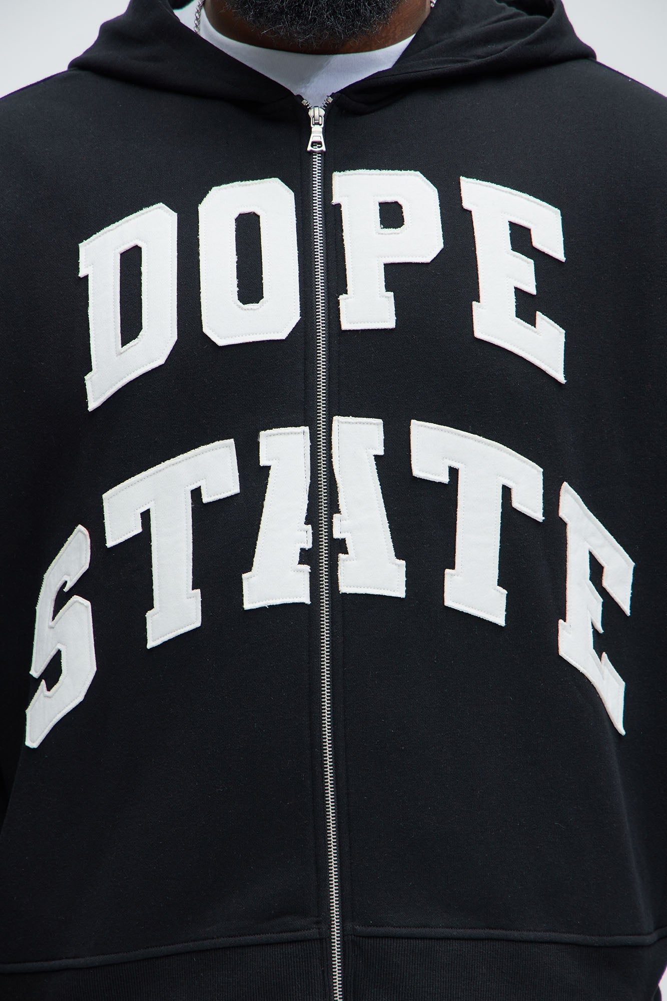 Tyson Dope State Oversized Zip Up Hoodie - Black Fashion Nova