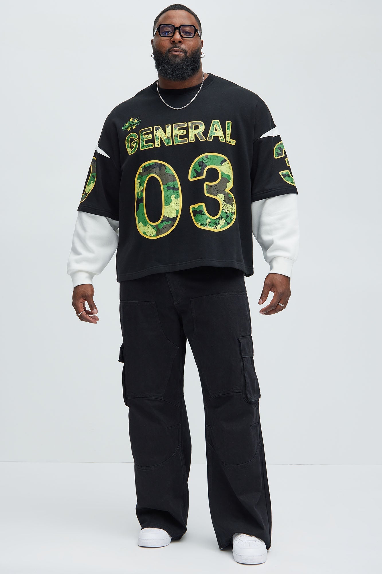 Tyson General Soldier Long Sleeve Tee - Black/combo Fashion Nova