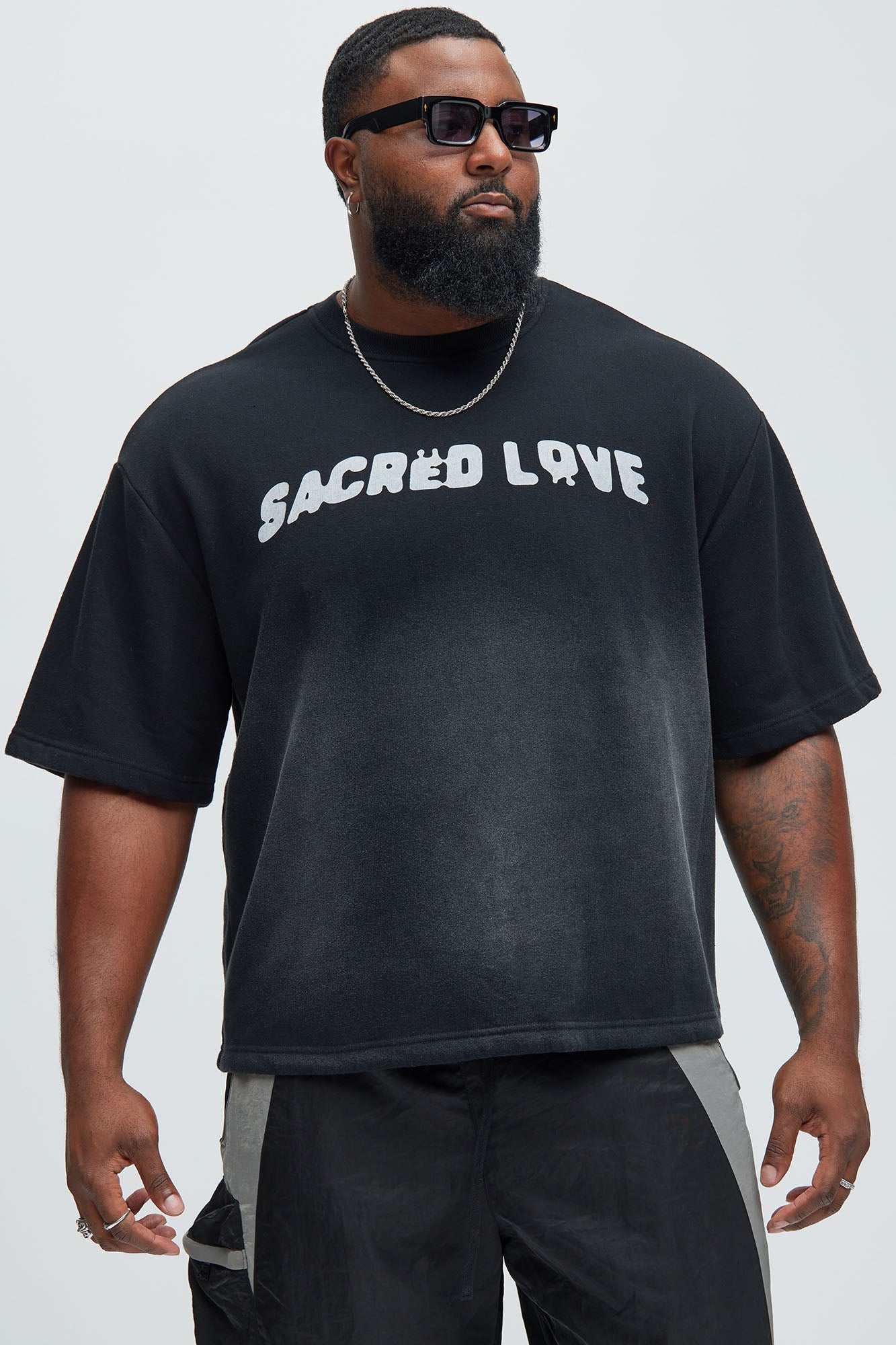 Tyson Sacred Love Relaxed Short Sleeve Tee - Black Fashion Nova