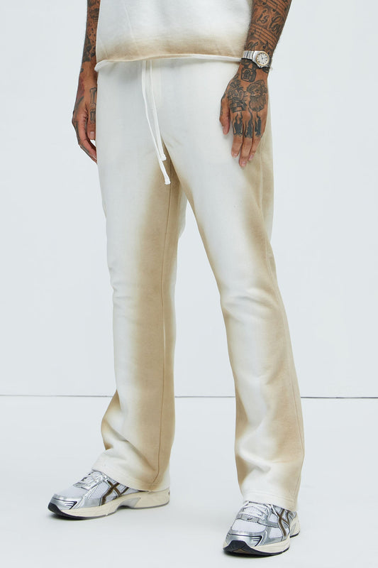 Tyson Blurred Lines Skinny Flare Sweatpants - Cream Fashion Nova