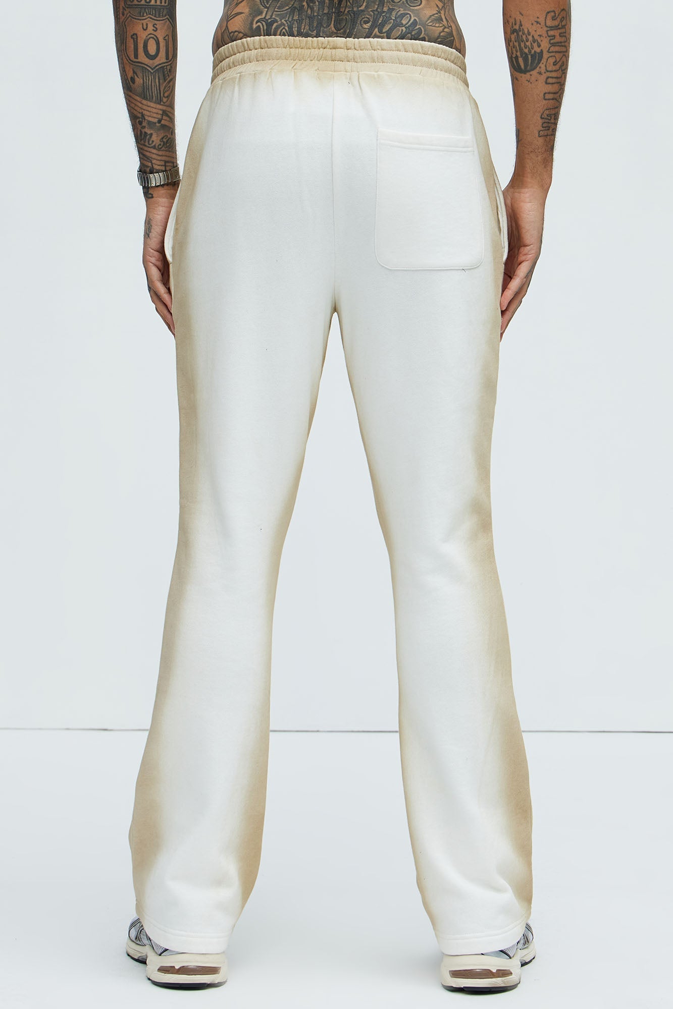 Tyson Blurred Lines Skinny Flare Sweatpants - Cream Fashion Nova