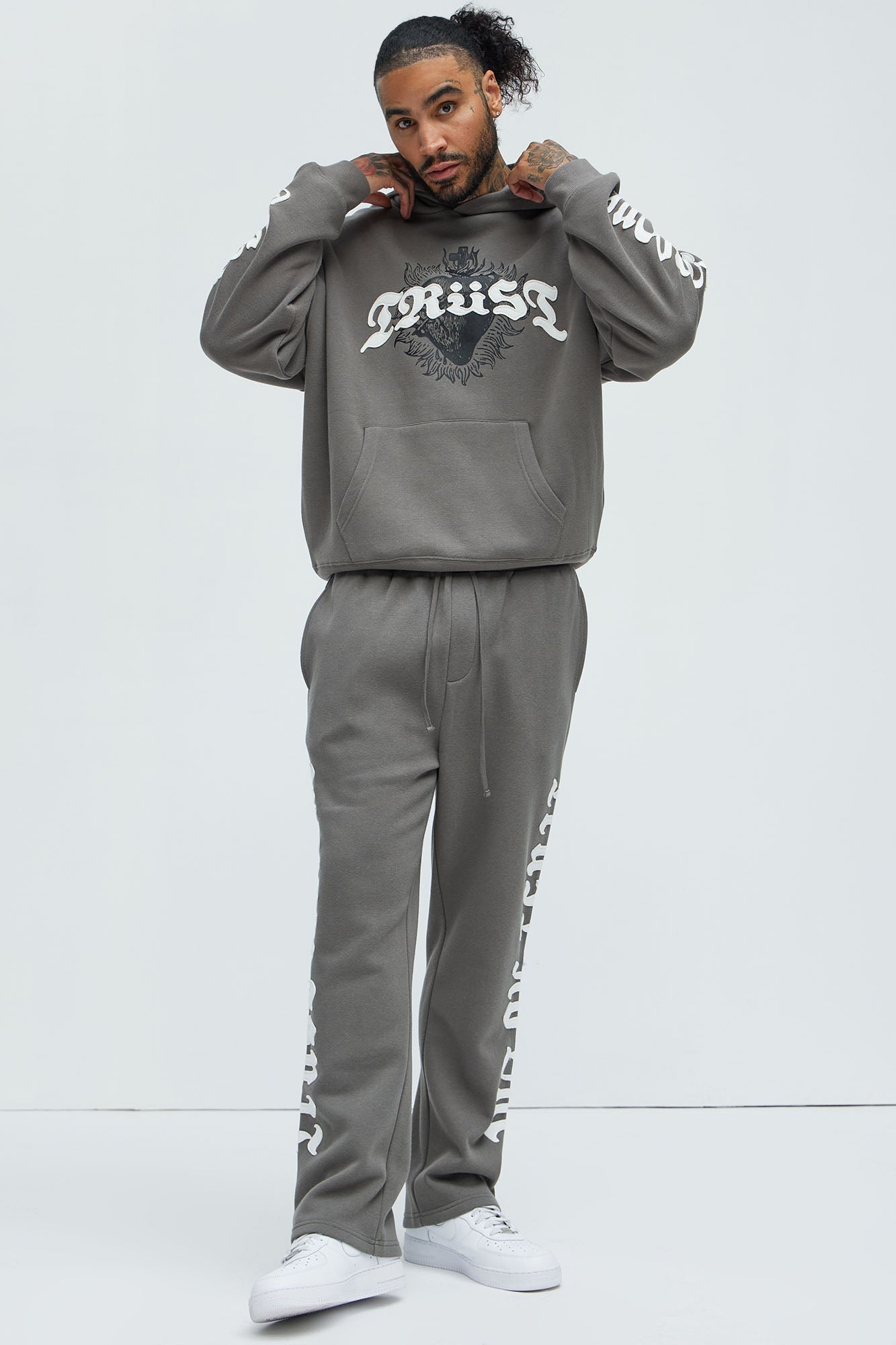Tyson Trust Issues Oversized Hoodie - Grey Fashion Nova