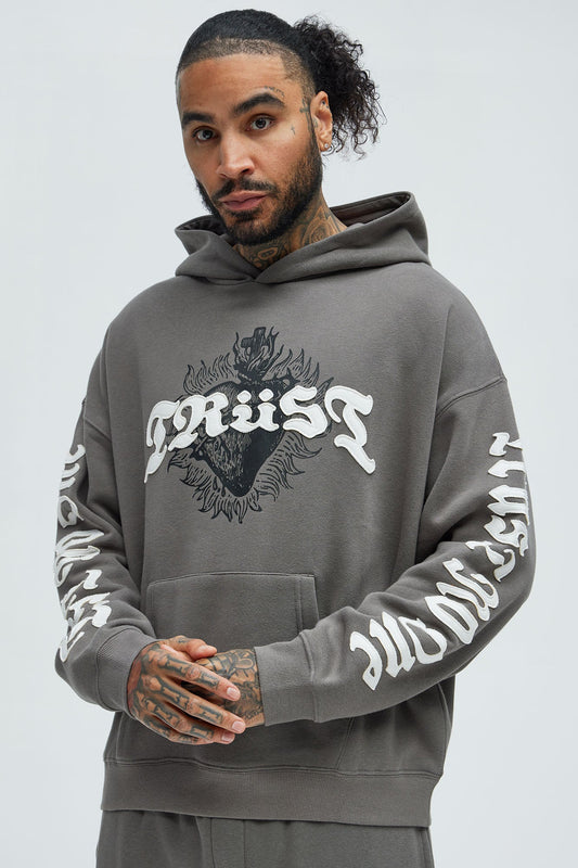 Tyson Trust Issues Oversized Hoodie - Grey Fashion Nova