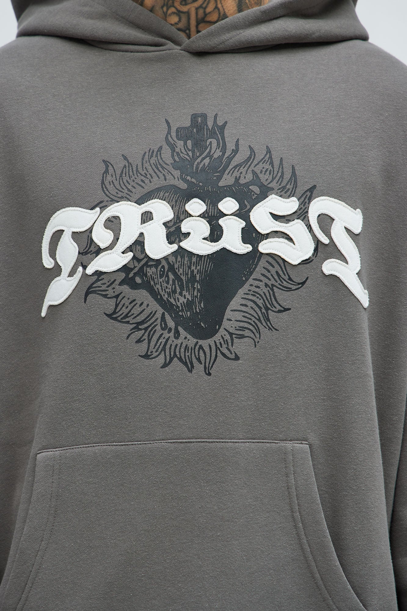 Tyson Trust Issues Oversized Hoodie - Grey Fashion Nova