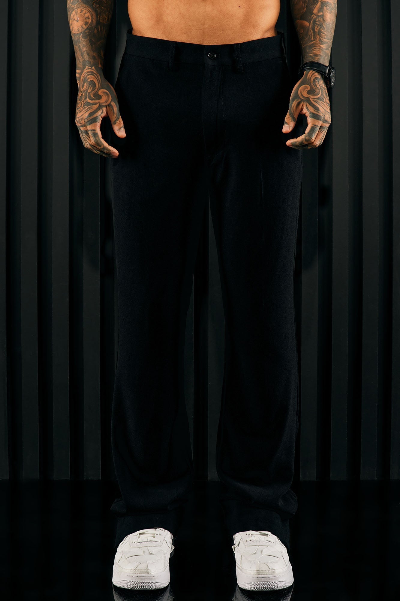 Golden Hour Slit Slim Flare Trousers - Black Fashion Nova