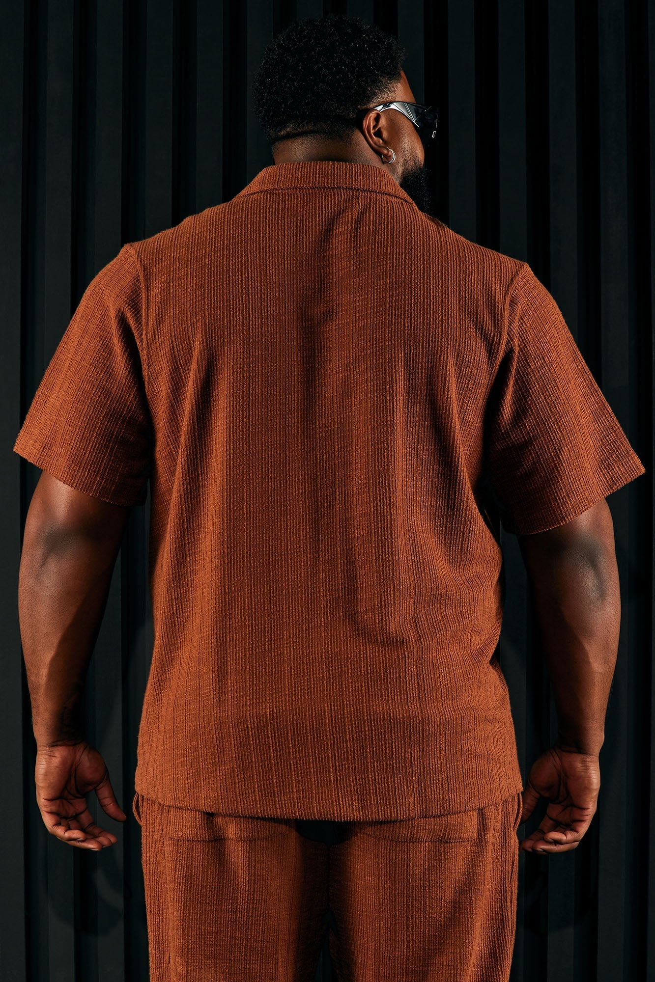 Dean Textured Short Sleeve Button Up Shirt - Chocolate Fashion Nova