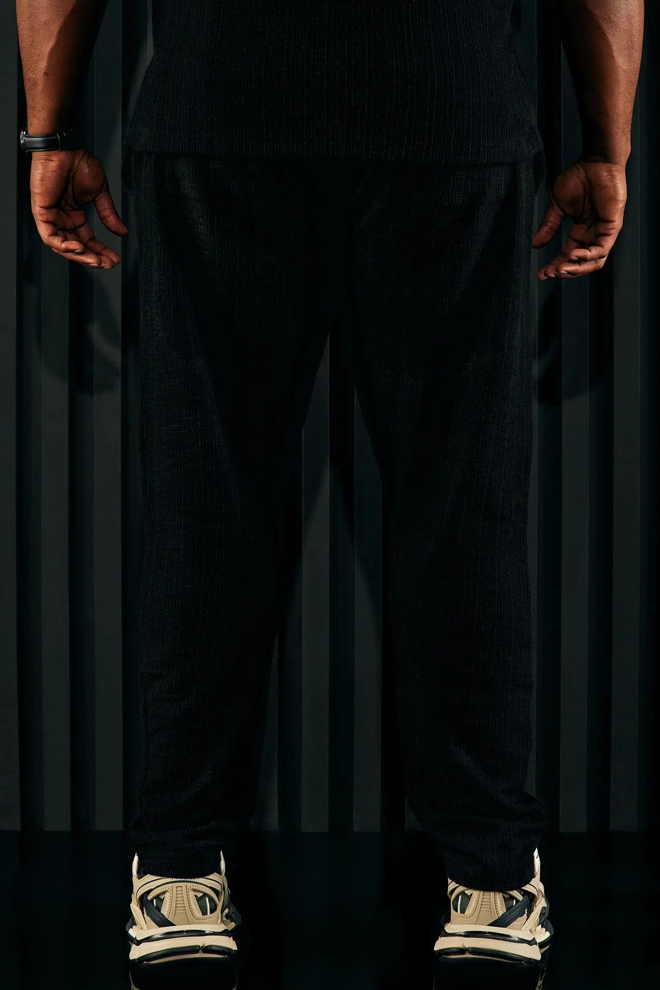 Dean Textured Slim Pants - Black Fashion Nova