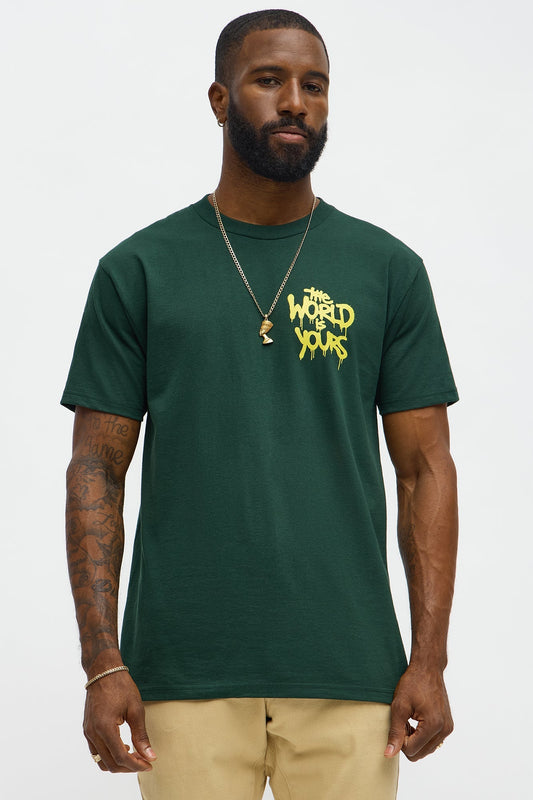The World Is Yours Bear Short Sleeve Tee - Green Fashion Nova