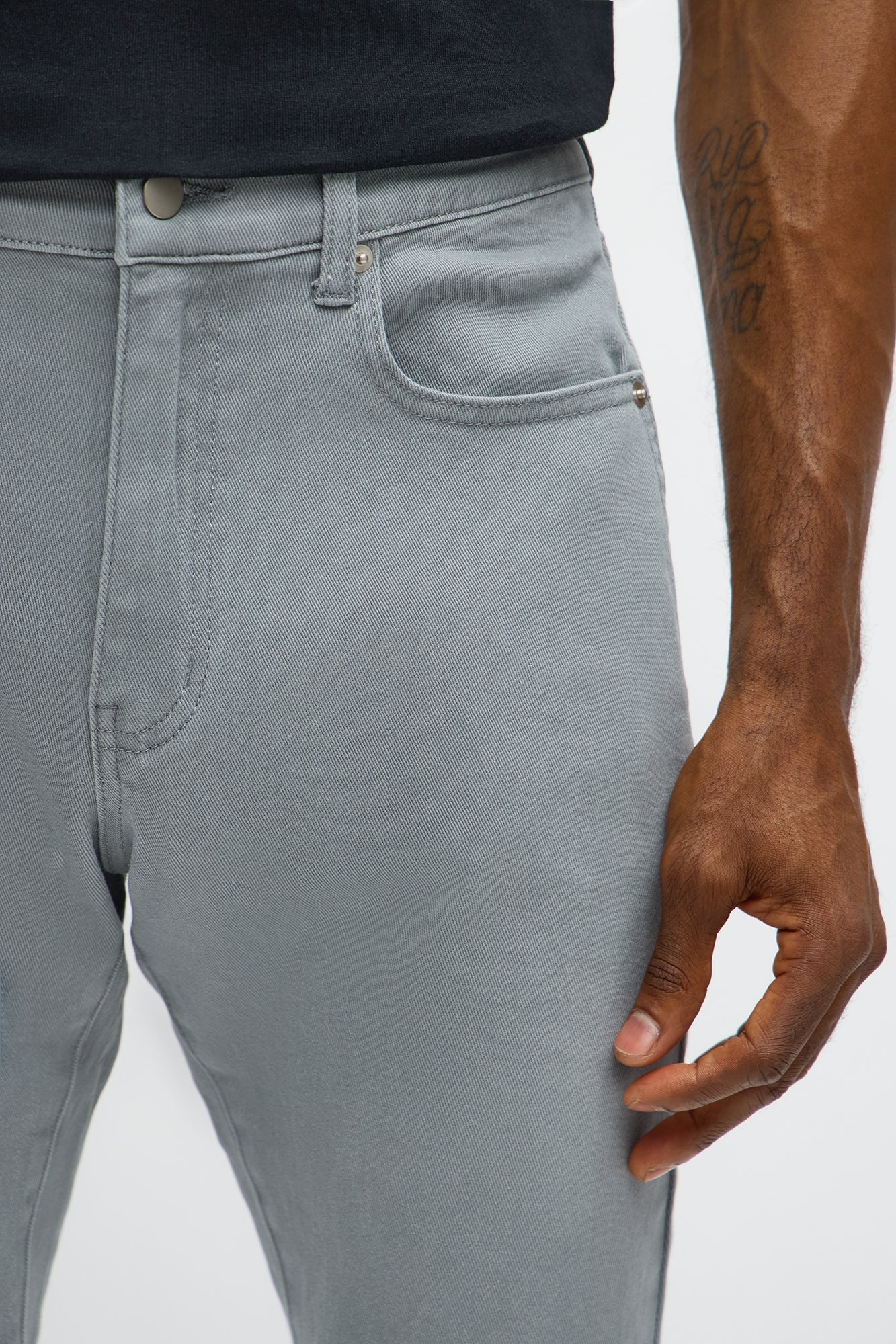 Stacked Skinny Staying Busy Distressed Pant - Grey Fashion Nova