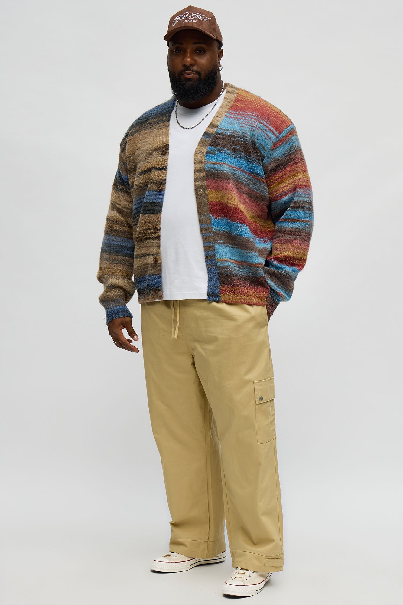 Cameroonian Textured Cardigan - Brown/combo Fashion Nova