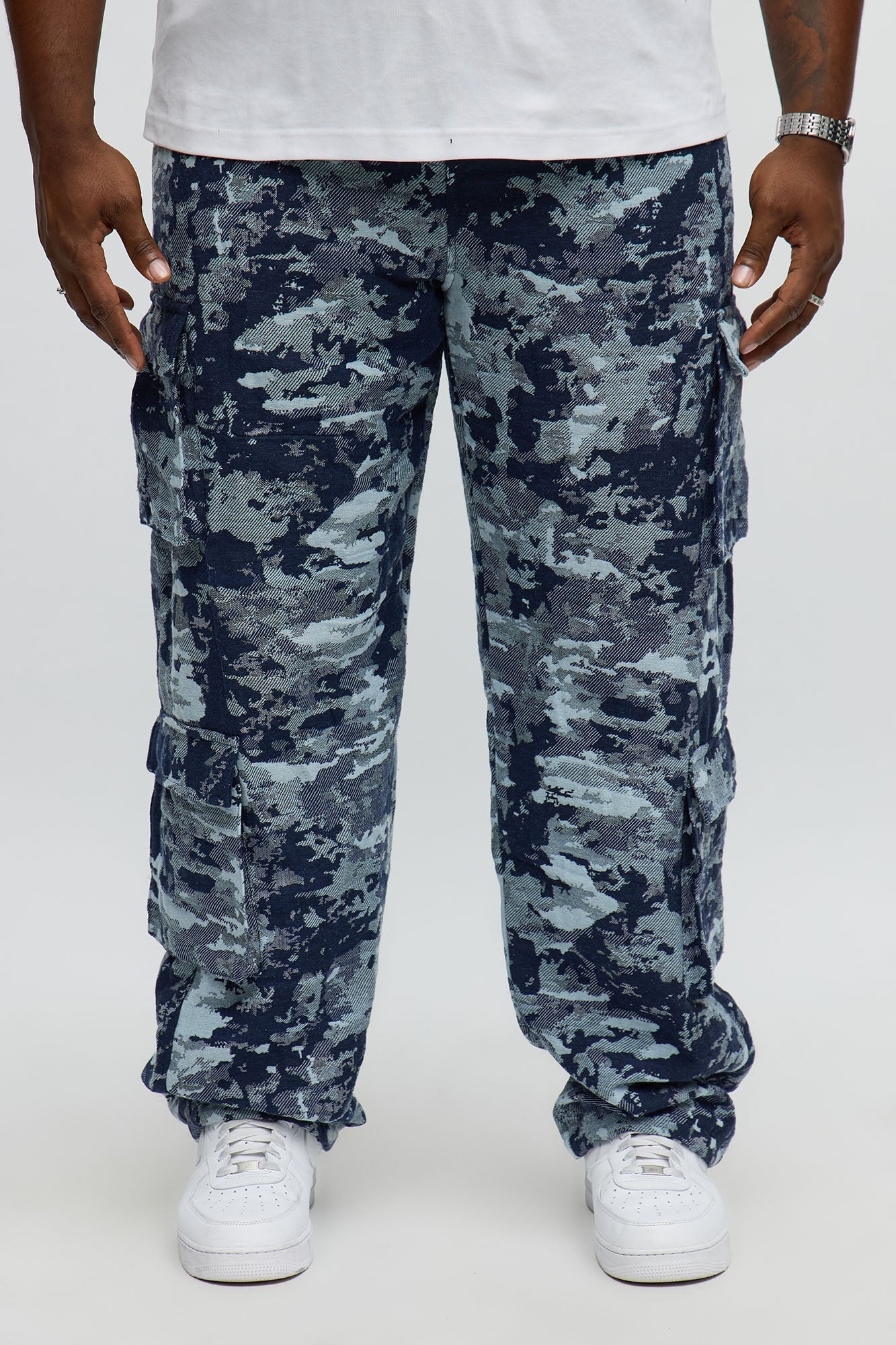 Baggy Nocturne Tapestry Cargo Pants - Blue/combo Fashion Nova