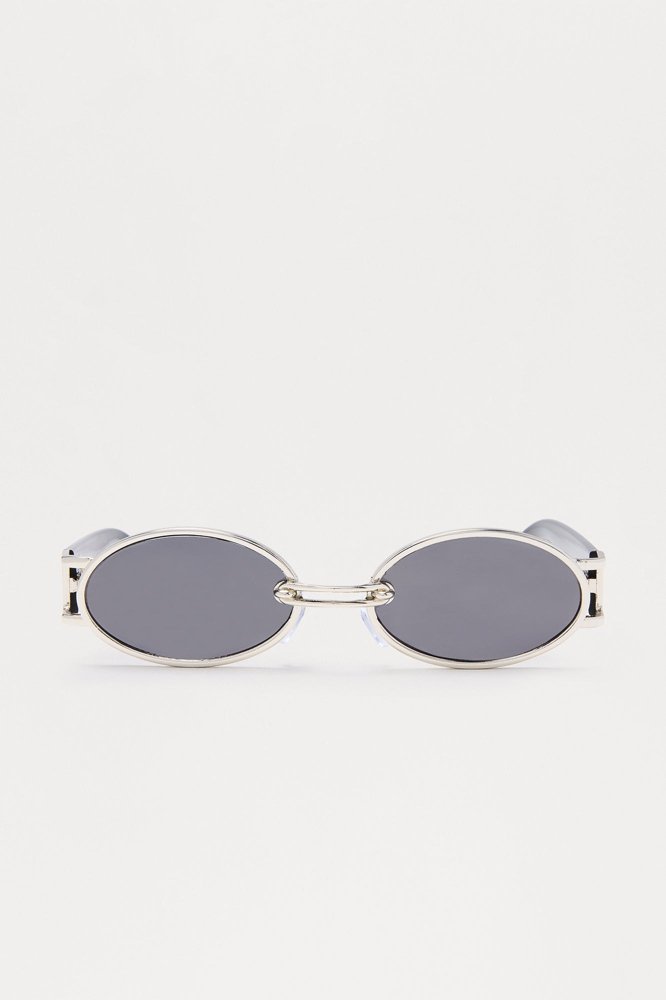 Sleek Oval Frame Colored Lens Sunglasses - Black Fashion Nova