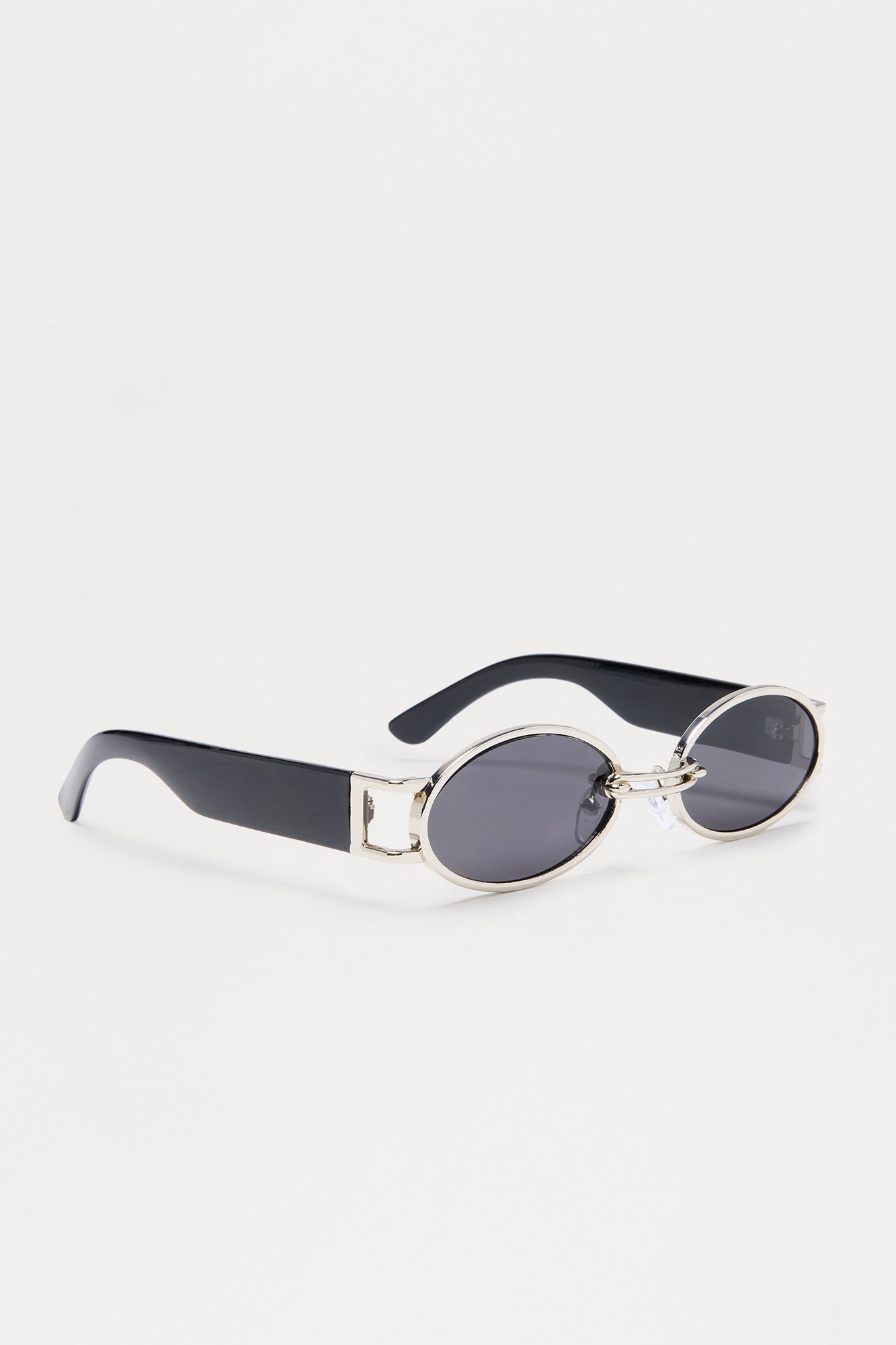 Sleek Oval Frame Colored Lens Sunglasses - Black Fashion Nova