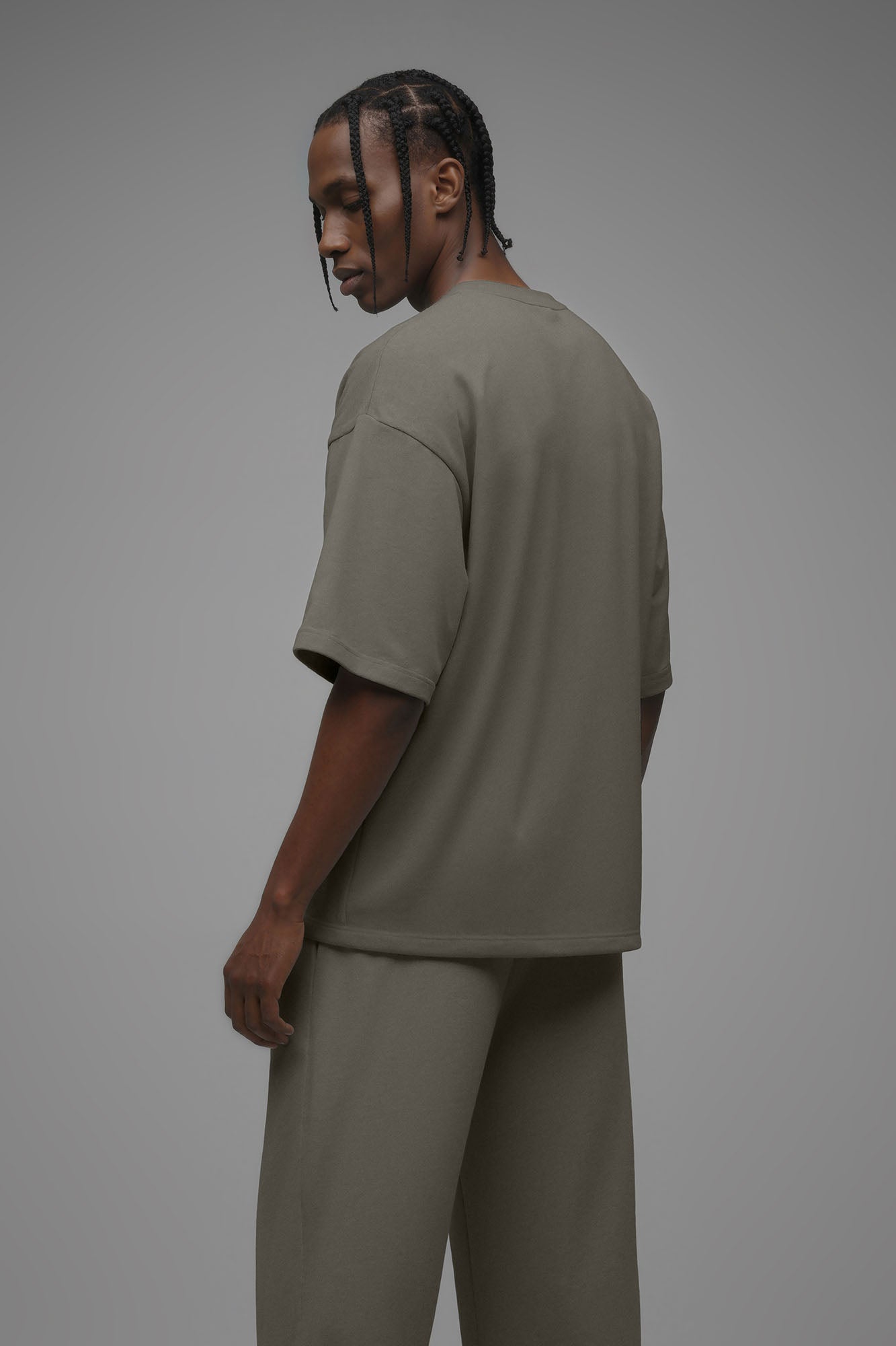 410 Oversized Fleece Tee - Moss Grey Fashion Nova