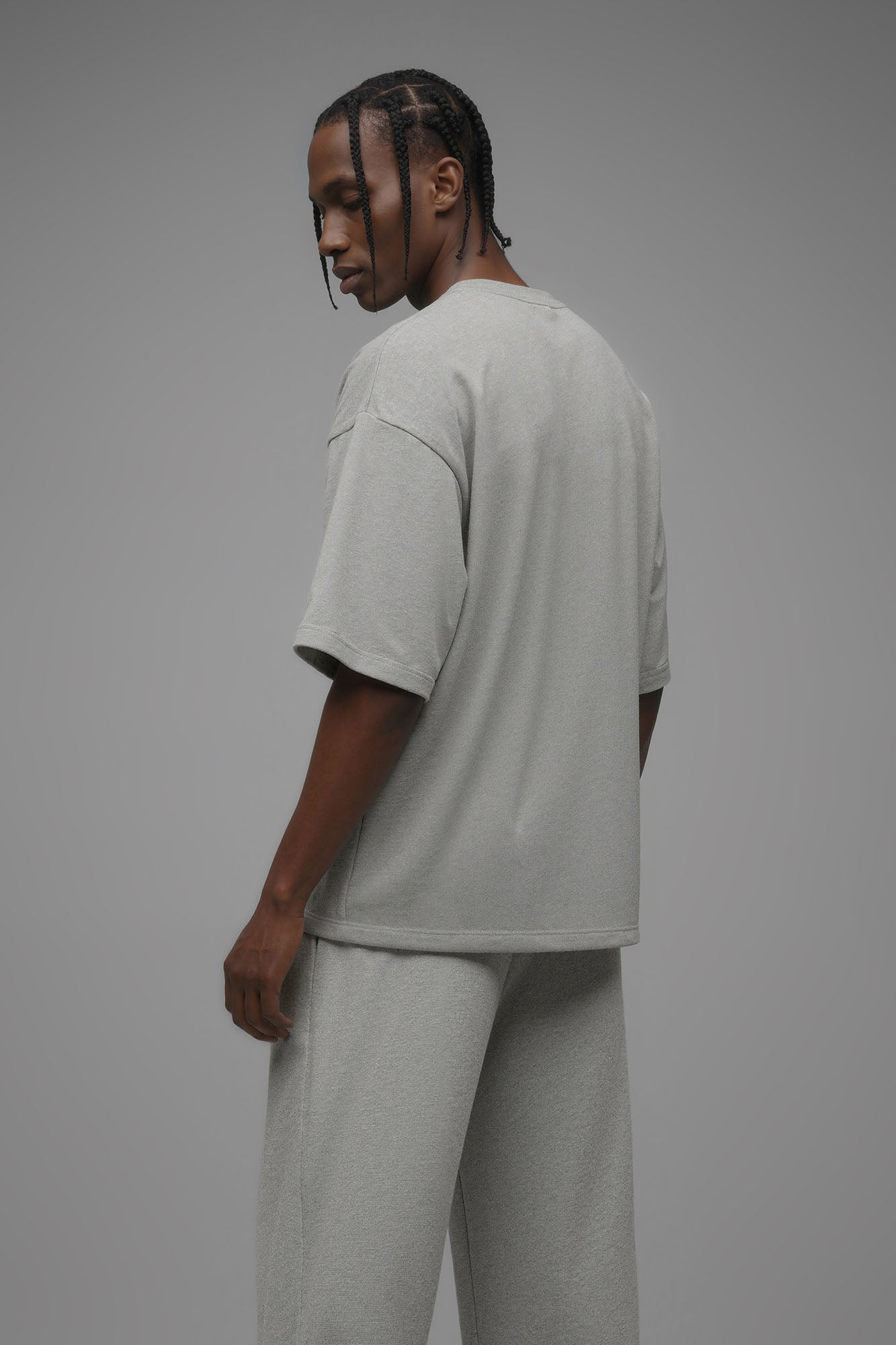 410 Oversized Fleece Tee - Heather Grey Fashion Nova